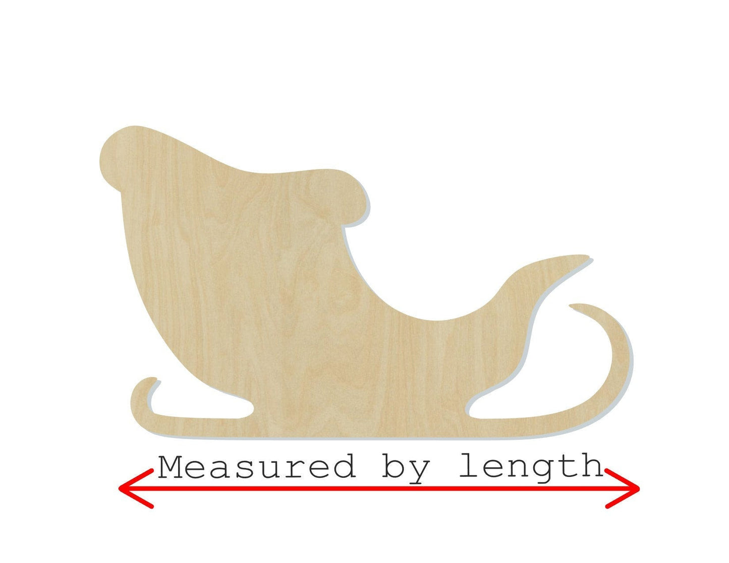 Santa Claus Sleigh wood shape wood cutouts Christmas Craft DIY paint kit #1958 - Multiple Sizes Available - Unfinished Wood Cutout Shapes