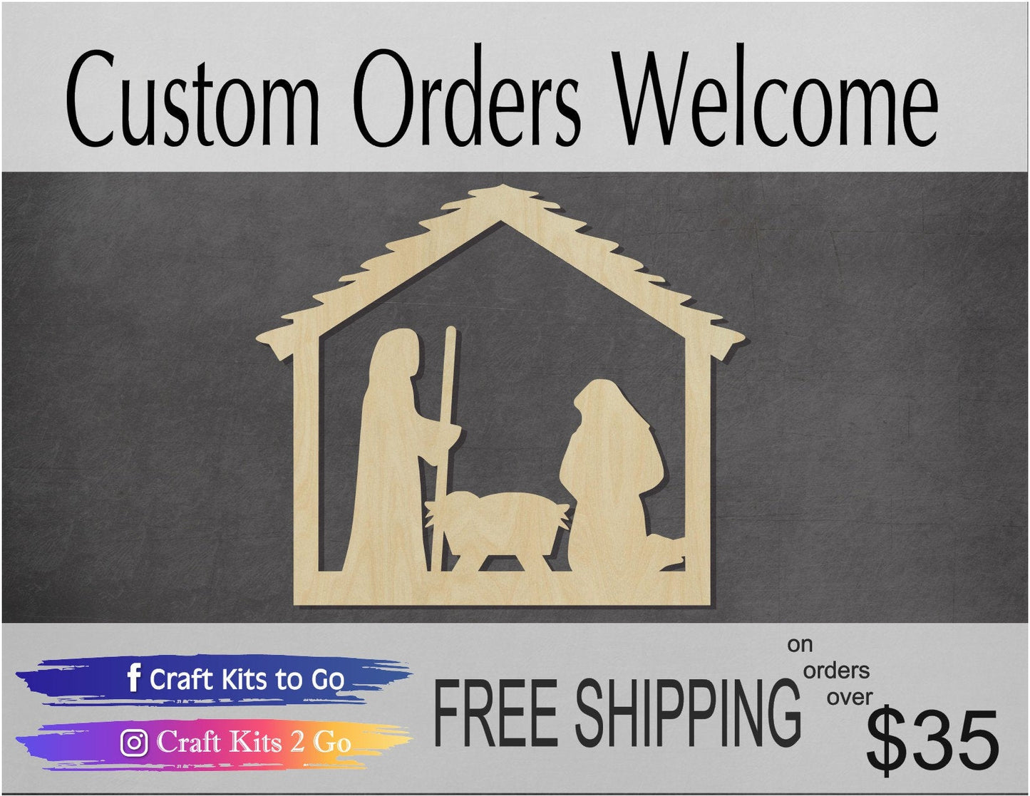Nativity Scene Cutout #1022 - Multiple Sizes Available - Unfinished Wood Cutout Shapes
