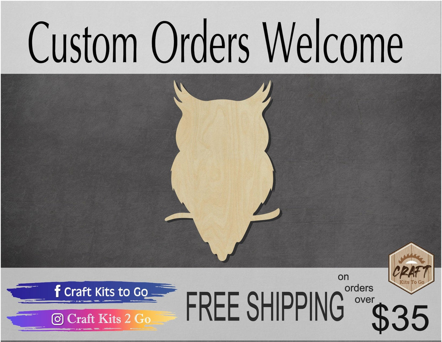 Owl wood shape wood cutouts DIY paint kit animal cutouts animal shapes #1810 - Multiple Sizes Available - Unfinished Wood Cutout Shapes