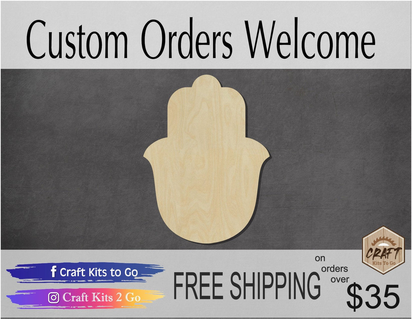 Hamsa wood shapes DIY paint kit Paint yourself Craft night #1576 - Multiple Sizes Available - Unfinished Cutout Shapes