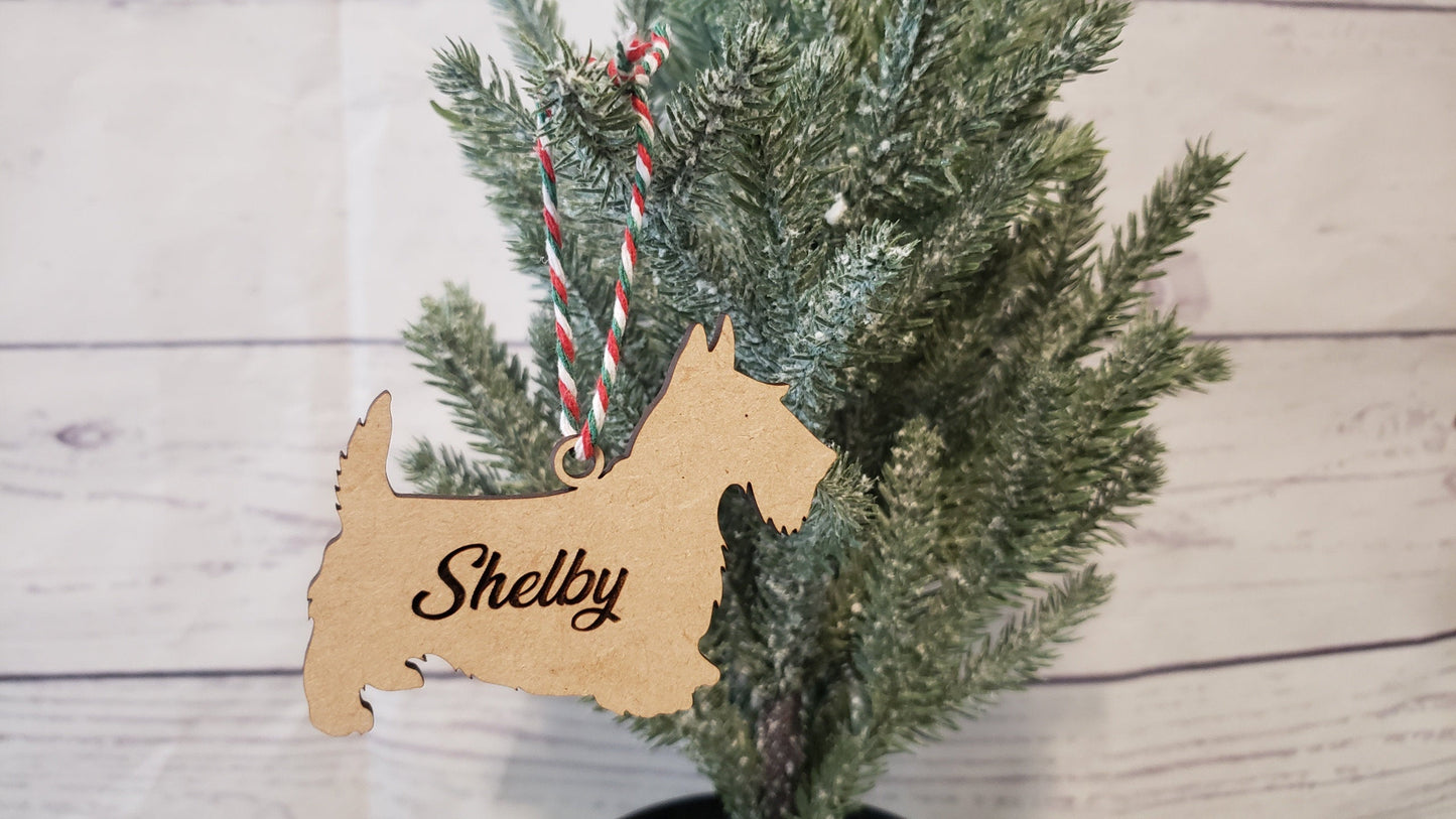 Scottie Ornament Wood Shape wood cutouts Scottish Terrier DIY paint kit #2438 - Multiple Sizes Available - Unfinished Wood Cutout Shapes