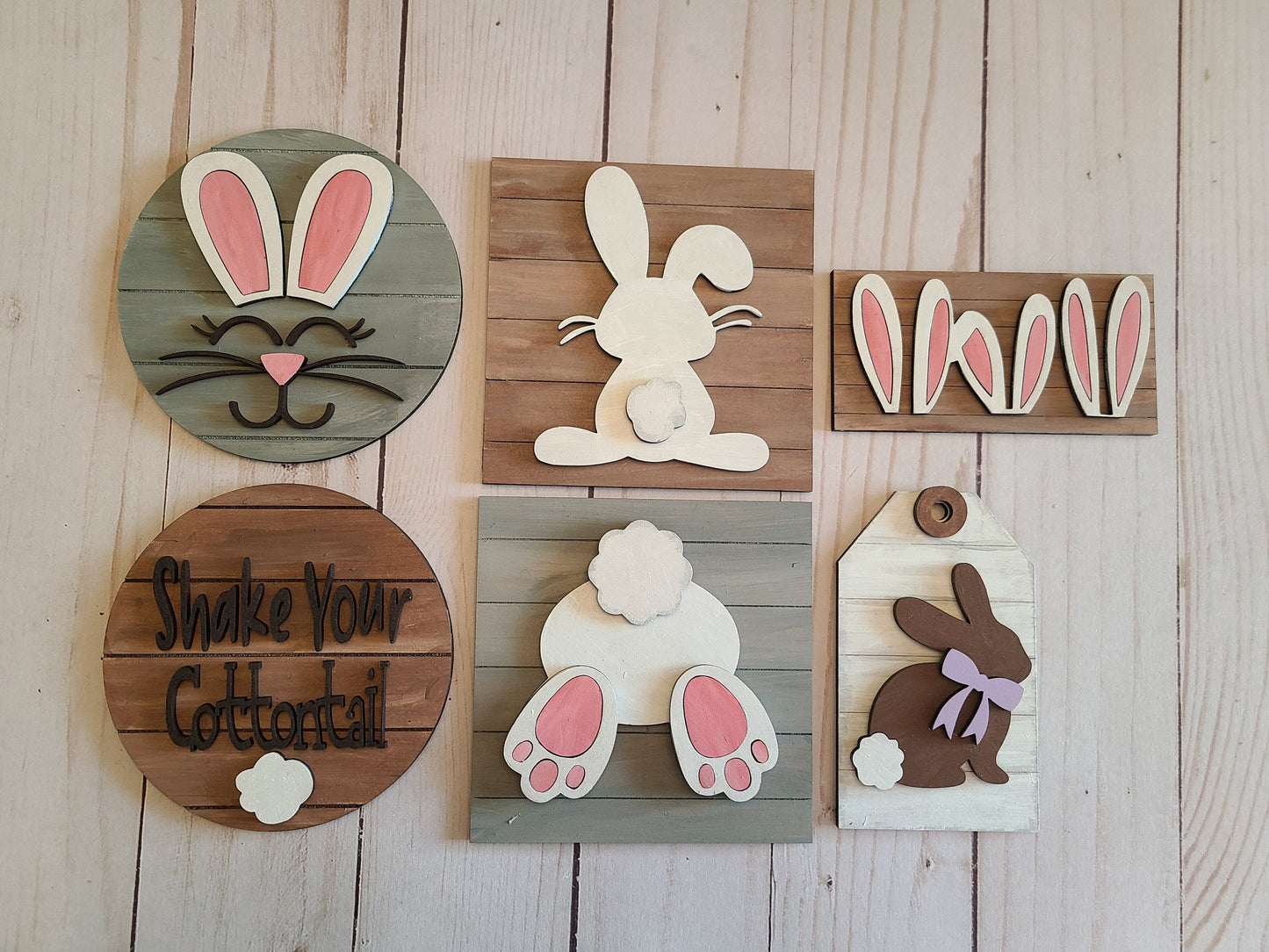Shake Your Cotton Tail Easter Kit Craft Night Crafty Craft Kit #2557 - Multiple Sizes Available - Unfinished Wood Cutout Shapes