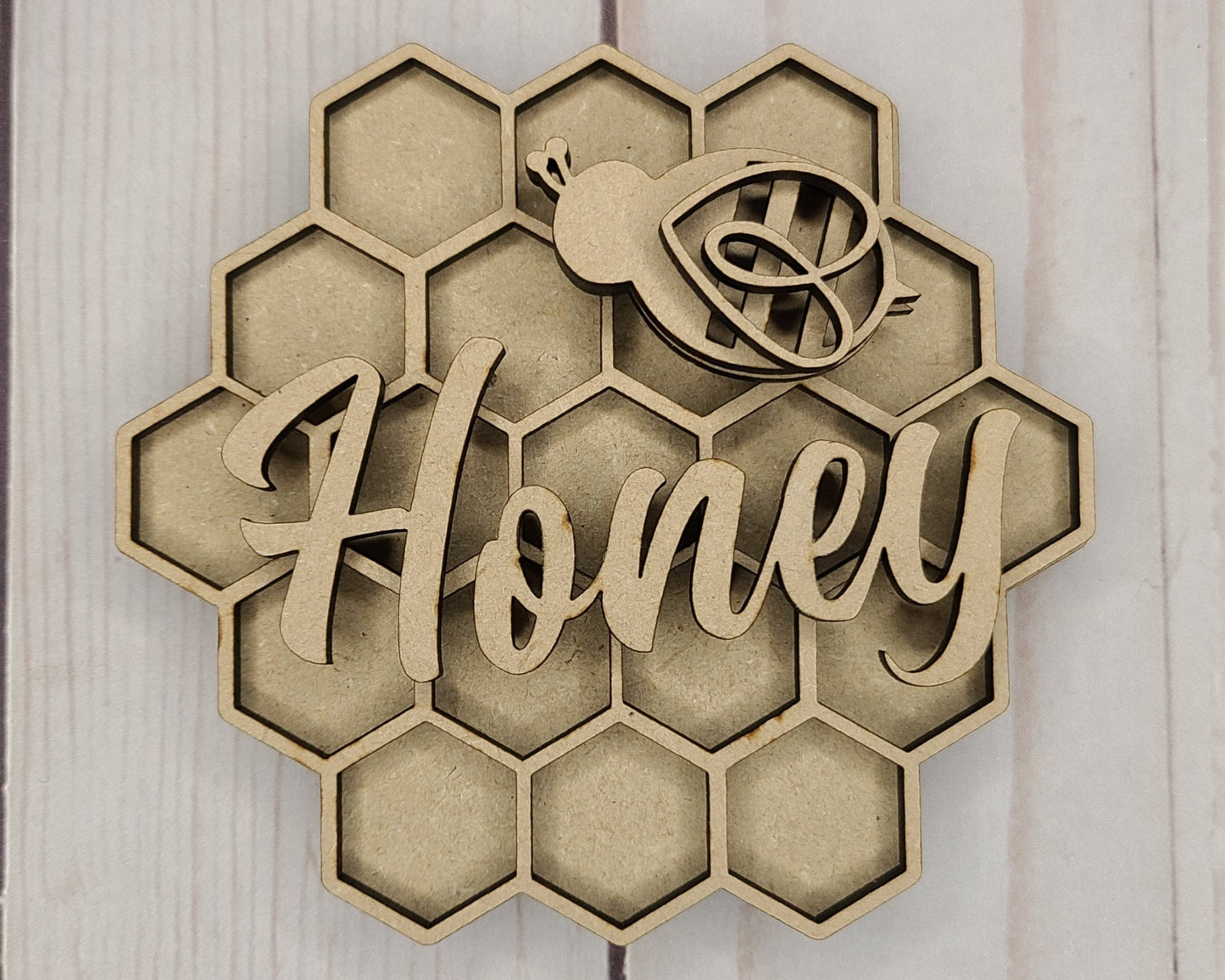 Honey Comb Honey Bee DIY Craft Kit #2774 - Multiple Sizes Available - Unfinished Wood Cutout Shapes