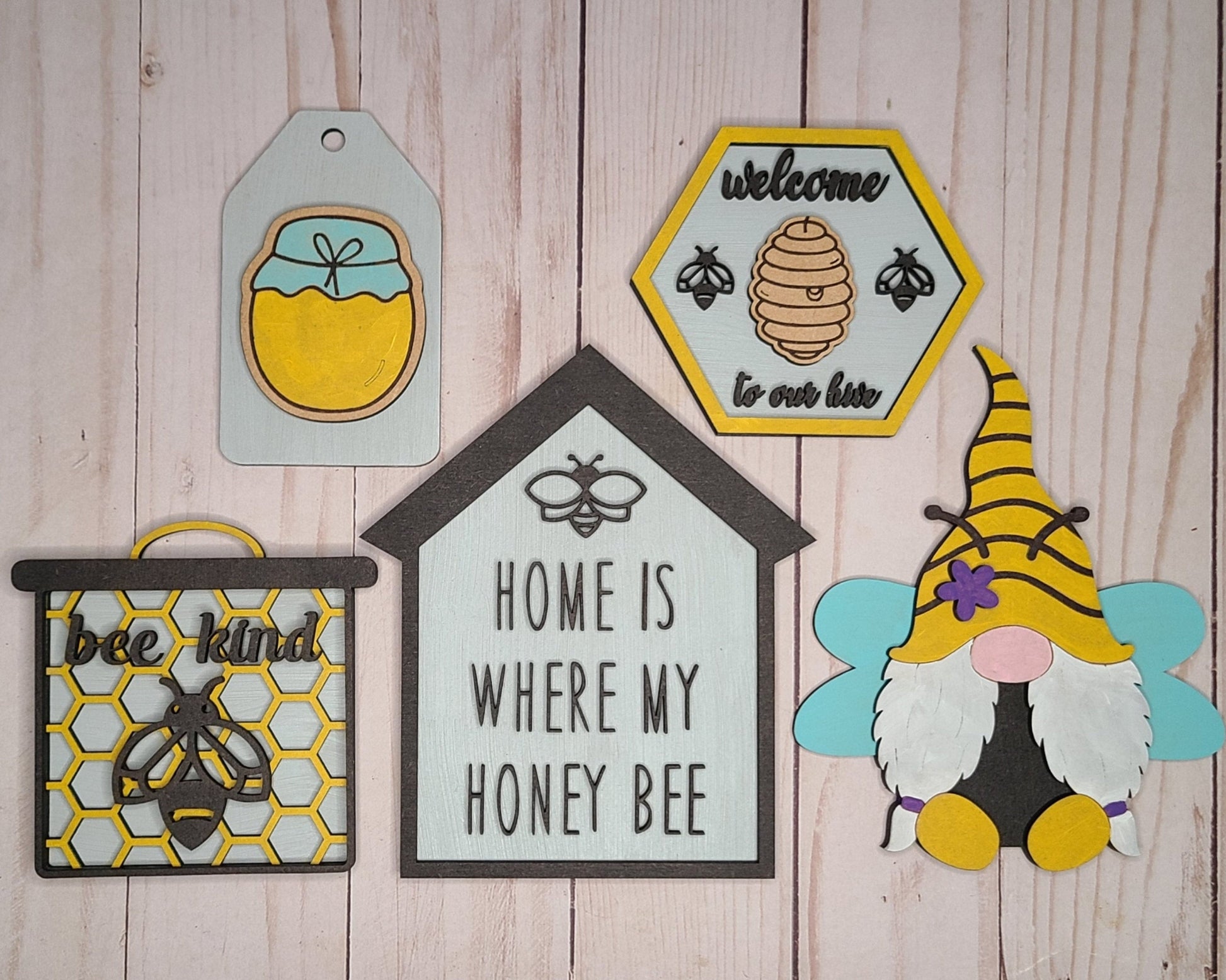 Welcome to our Hive Craft Kit Bee Decor Honey Bee Craft Kit #2686 - Multiple Sizes Available - Unfinished Wood Cutout Frames