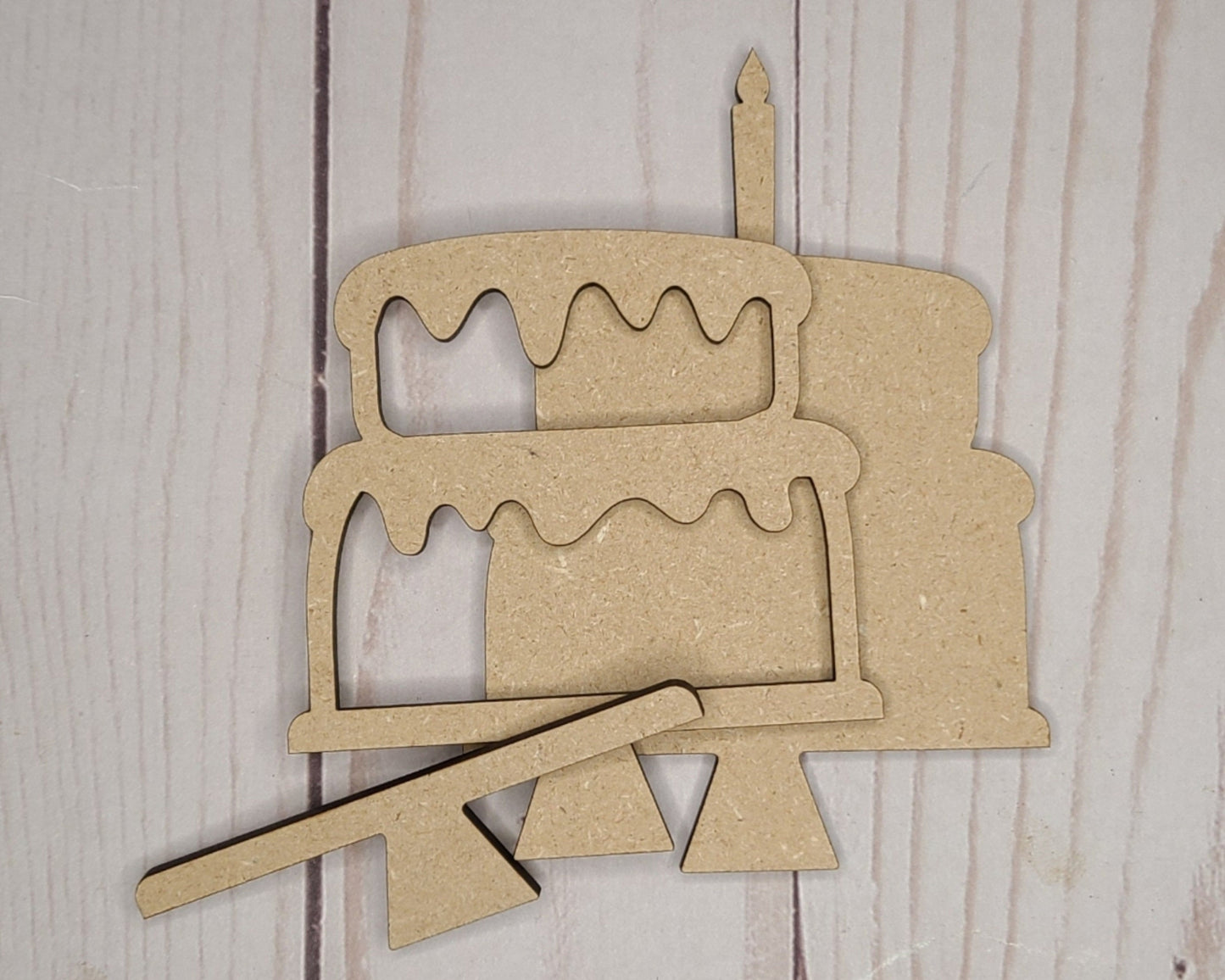 Birthday Cake Party Kit Birthday Decor Kit DIY Paint kit #2662 - Multiple Sizes Available - Unfinished Wood Cutout Shapes