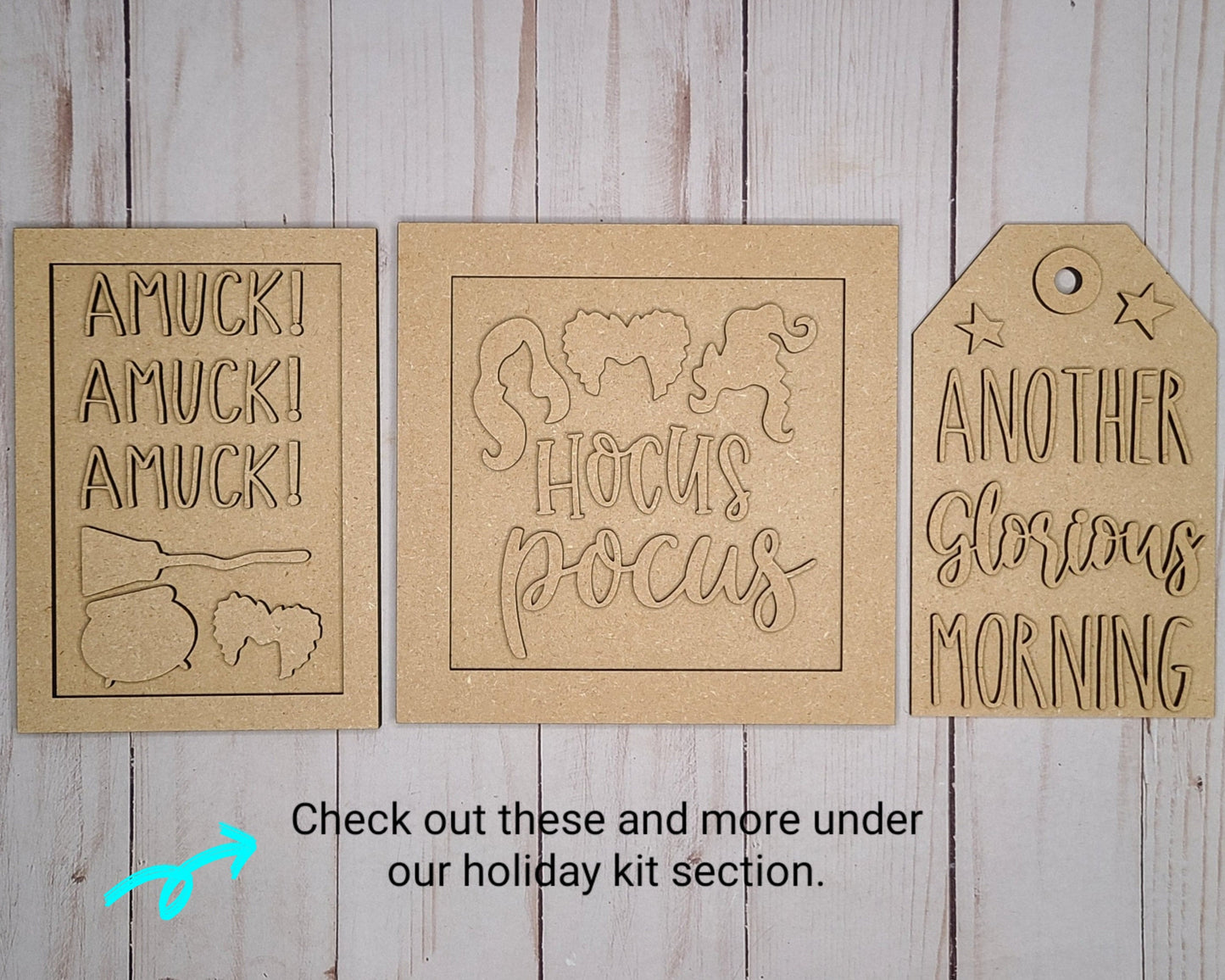Another Glorious Morning Halloween Decor DIY Paint kit #2285 - Multiple Sizes Available - Unfinished Wood Cutout Shapes