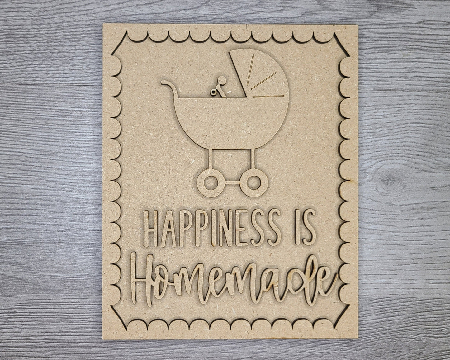 Happiness is Home Grown Baby Shower DIY Craft Kit #2891 - Multiple Sizes Available - Unfinished Wood Cutout Shapes
