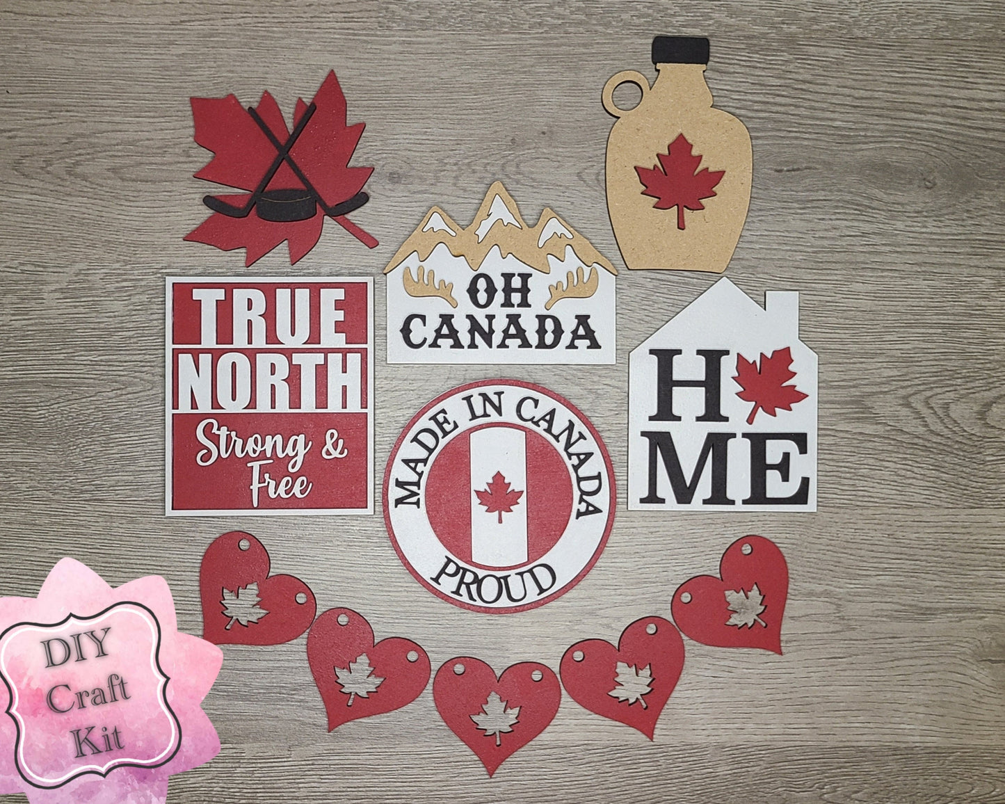 Canadian Maple Syrup Kit Canada Canadian Canada Craft Kit DIY Craft Kit #2942 - Multiple Sizes Available - Unfinished Wood Cutout Shapes