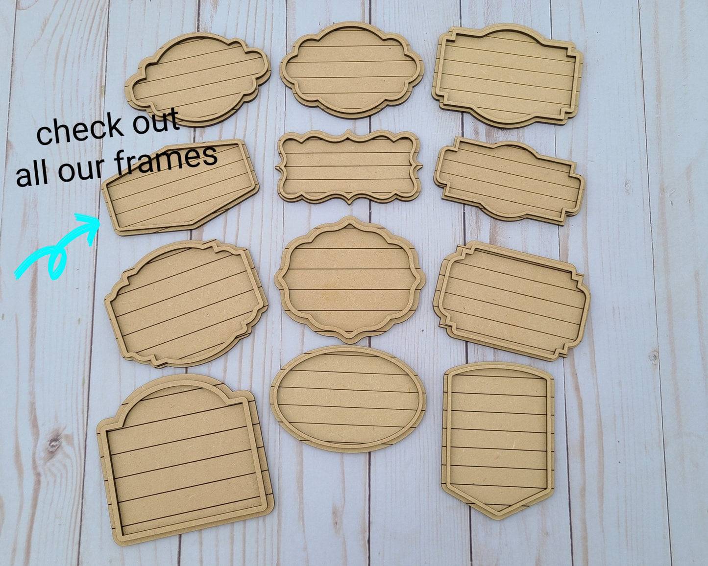 Shiplap Frame #2468 - Multiple Sizes Available - Unfinished Wood Cutout Frames