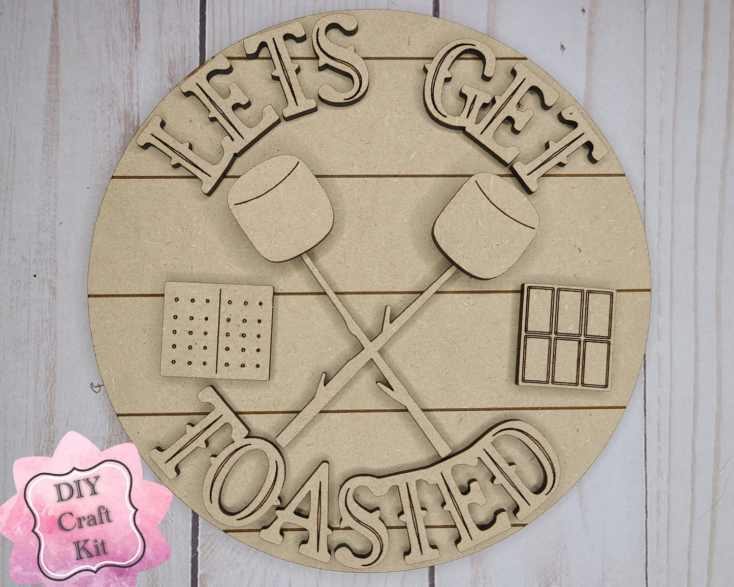 Lets Get Toasted Kit Paint Party Kit #2581 - Multiple Sizes Available - Unfinished Wood Cutout Shapes