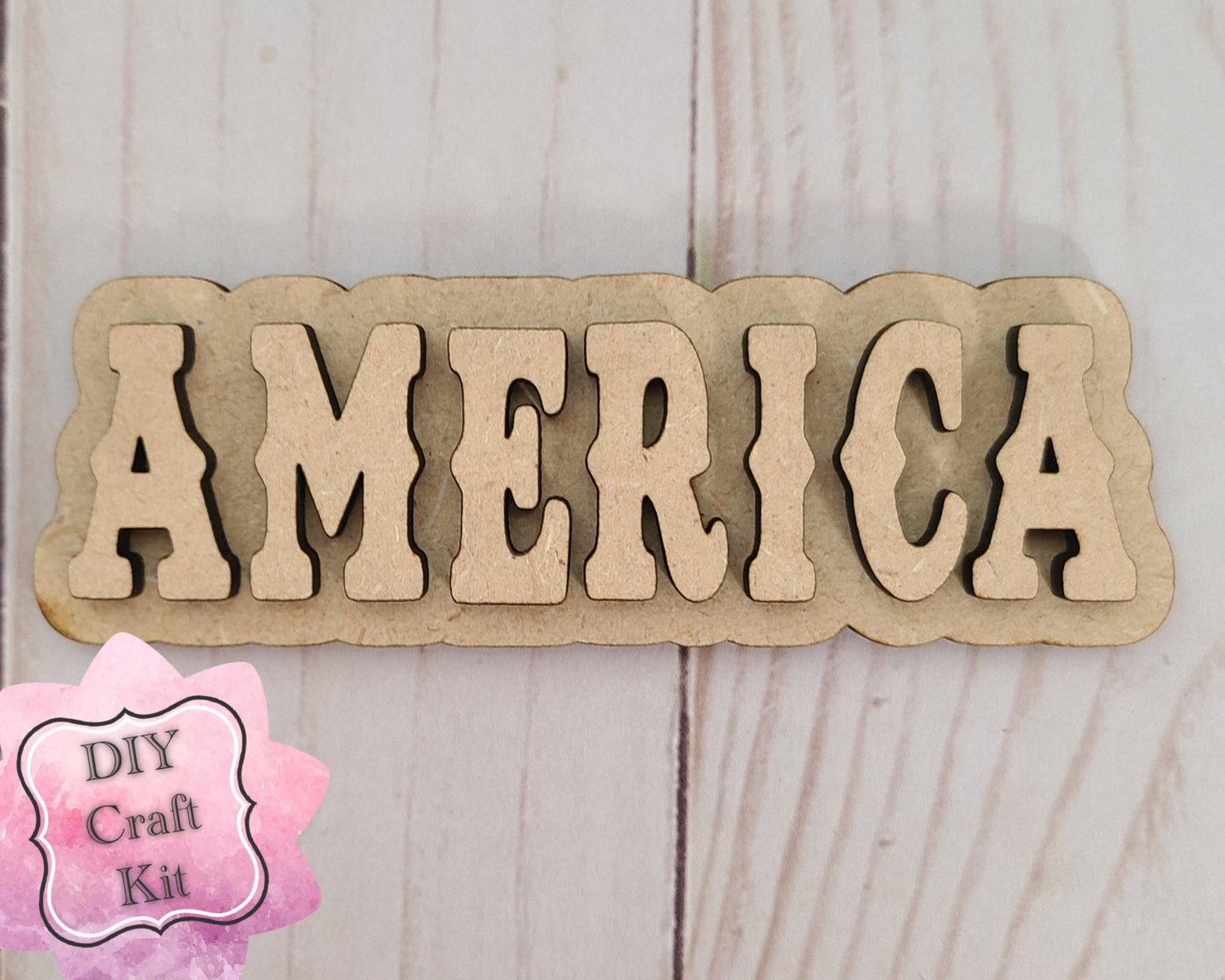 America 4th of July Craft Kit Paint Kit Party Paint Kit #2795 - Multiple Sizes Available - Unfinished Wood Cutout Shapes