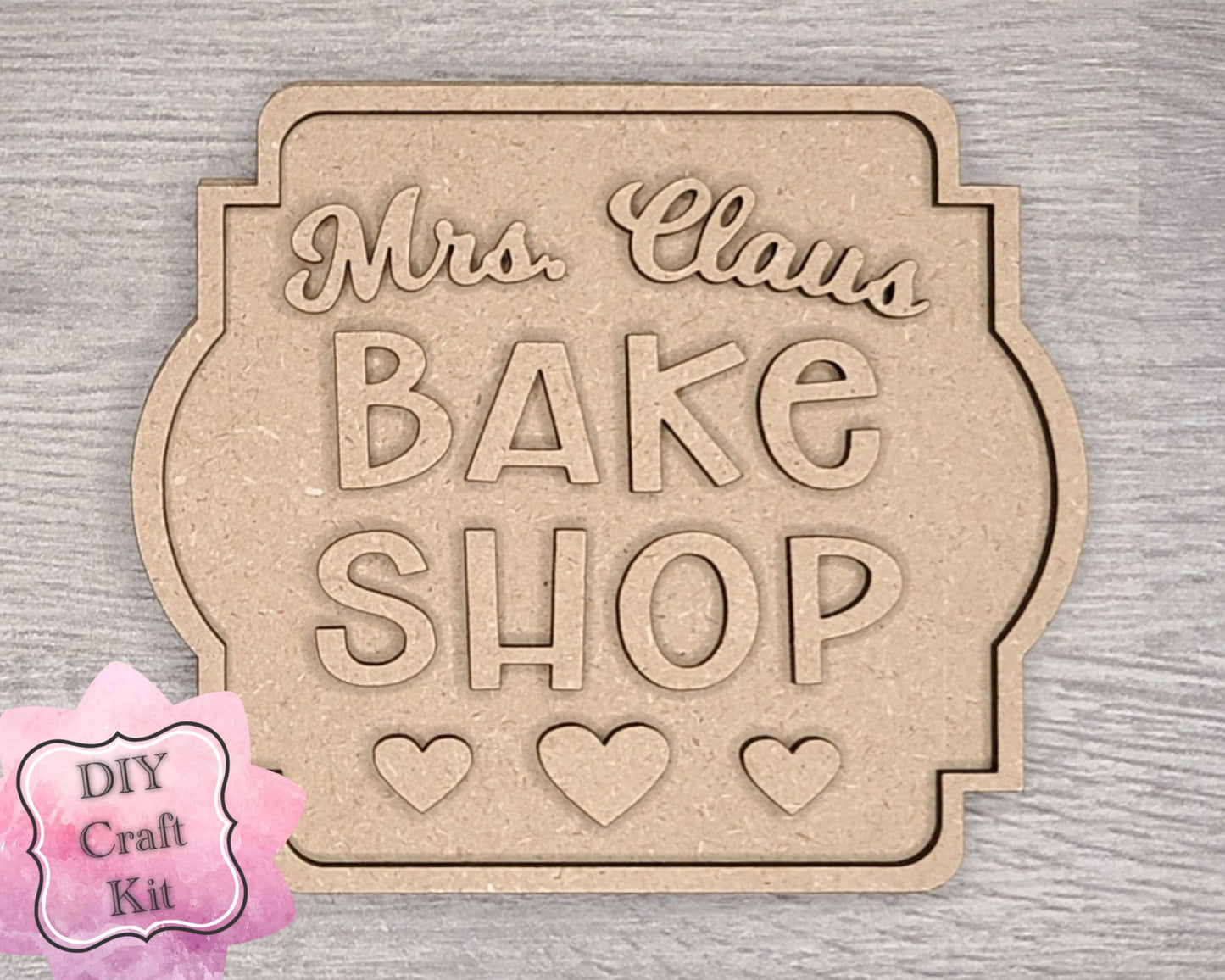 Mrs Clause Bake Shop Christmas Decor DIY Paint kit #2804 - Multiple Sizes Available - Unfinished Wood Cutout Shapes