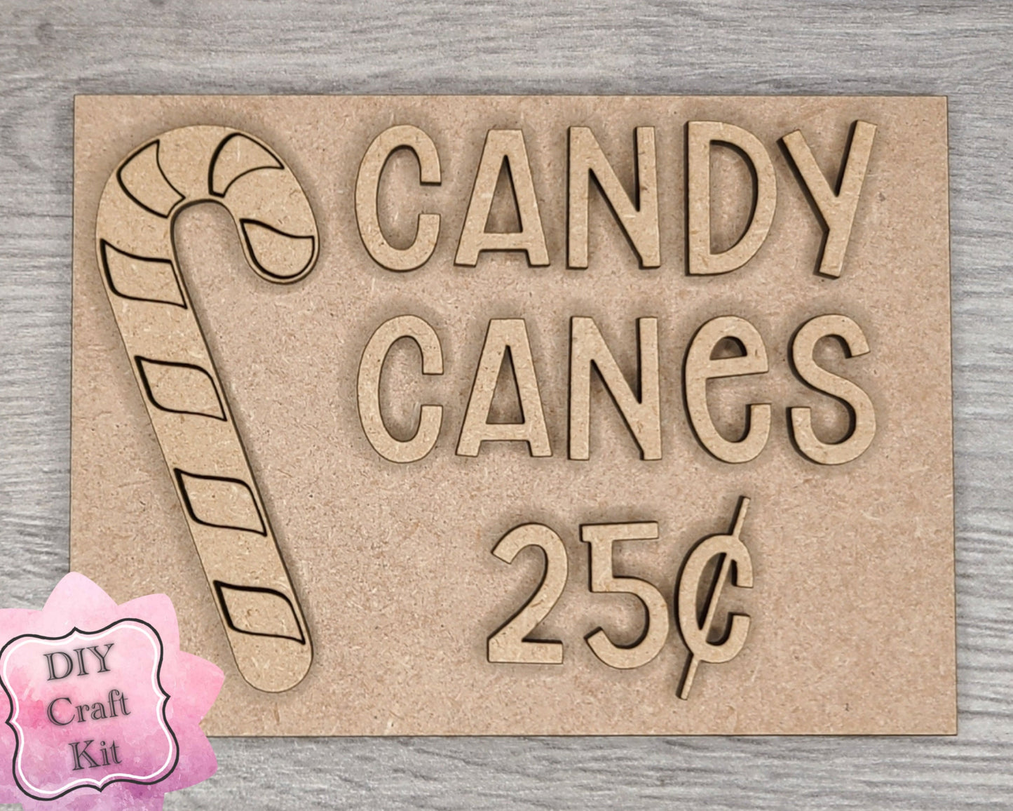 Candy Canes for Sale Christmas Decor DIY Paint kit #2806 - Multiple Sizes Available - Unfinished Wood Cutout Shapes