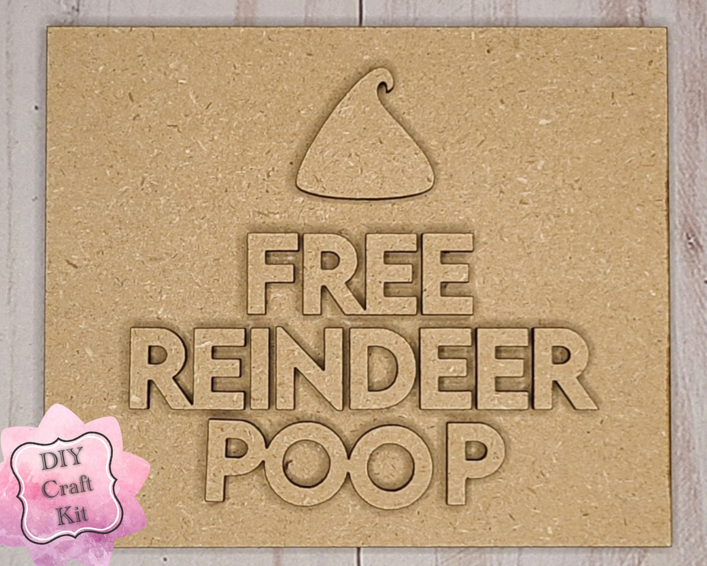 Free Reindeer Poop Christmas Elf Red Elf Decor DIY Paint kit #2812 - Multiple Sizes Available - Unfinished Wood Cutout Shapes