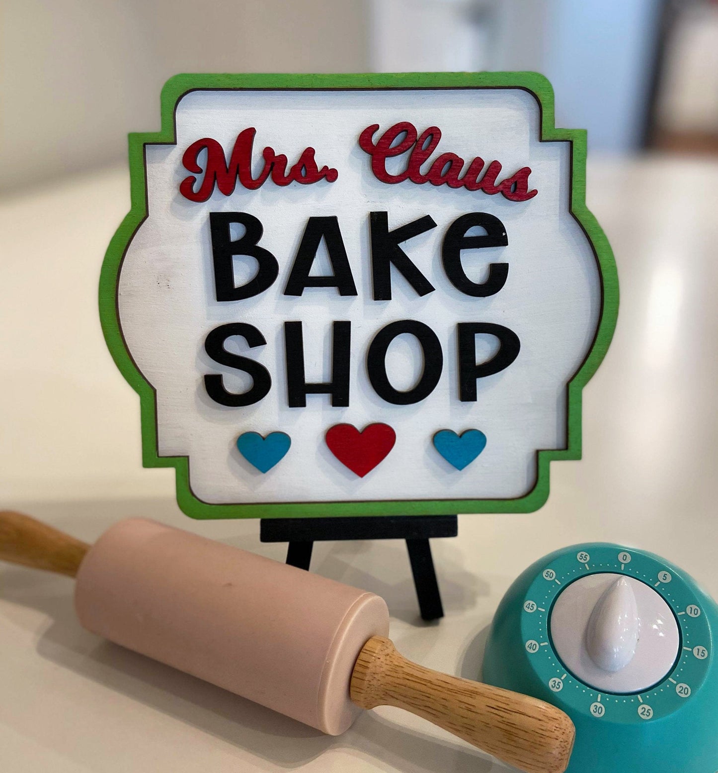 Mrs Clause Bake Shop Christmas Decor DIY Paint kit #2804 - Multiple Sizes Available - Unfinished Wood Cutout Shapes