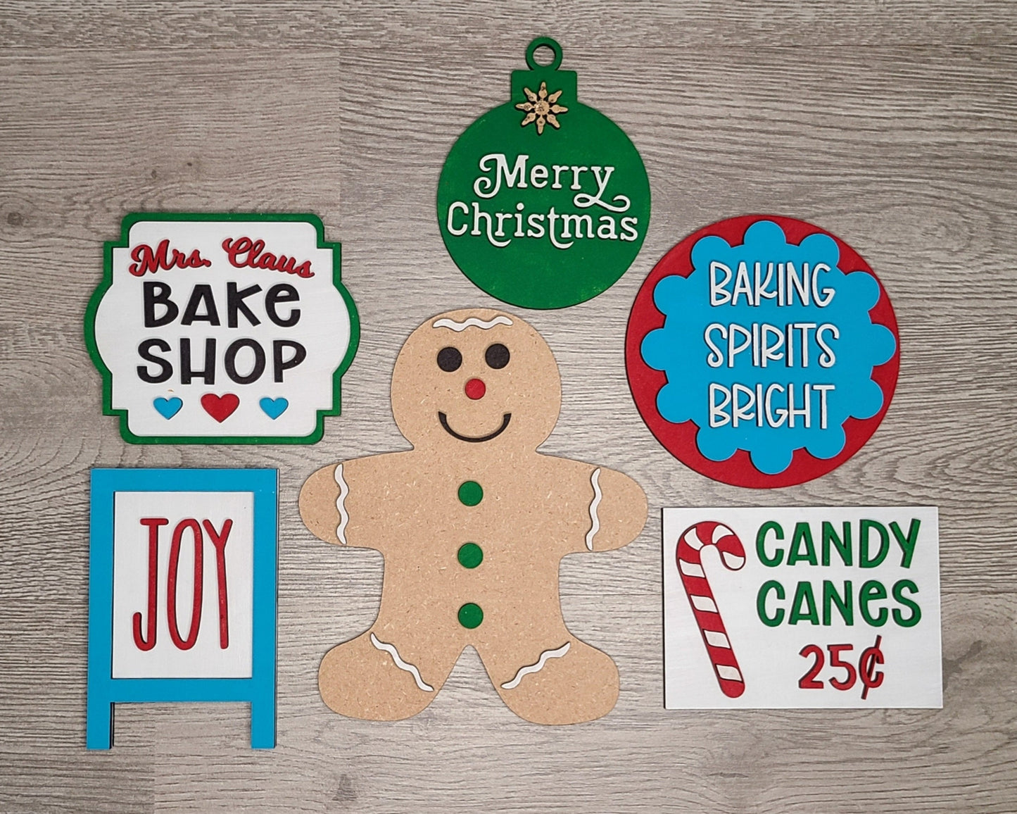 Baking Spirits Bright Christmas Elf Decor DIY Paint kit #2803 - Multiple Sizes Available - Unfinished Wood Cutout Shapes