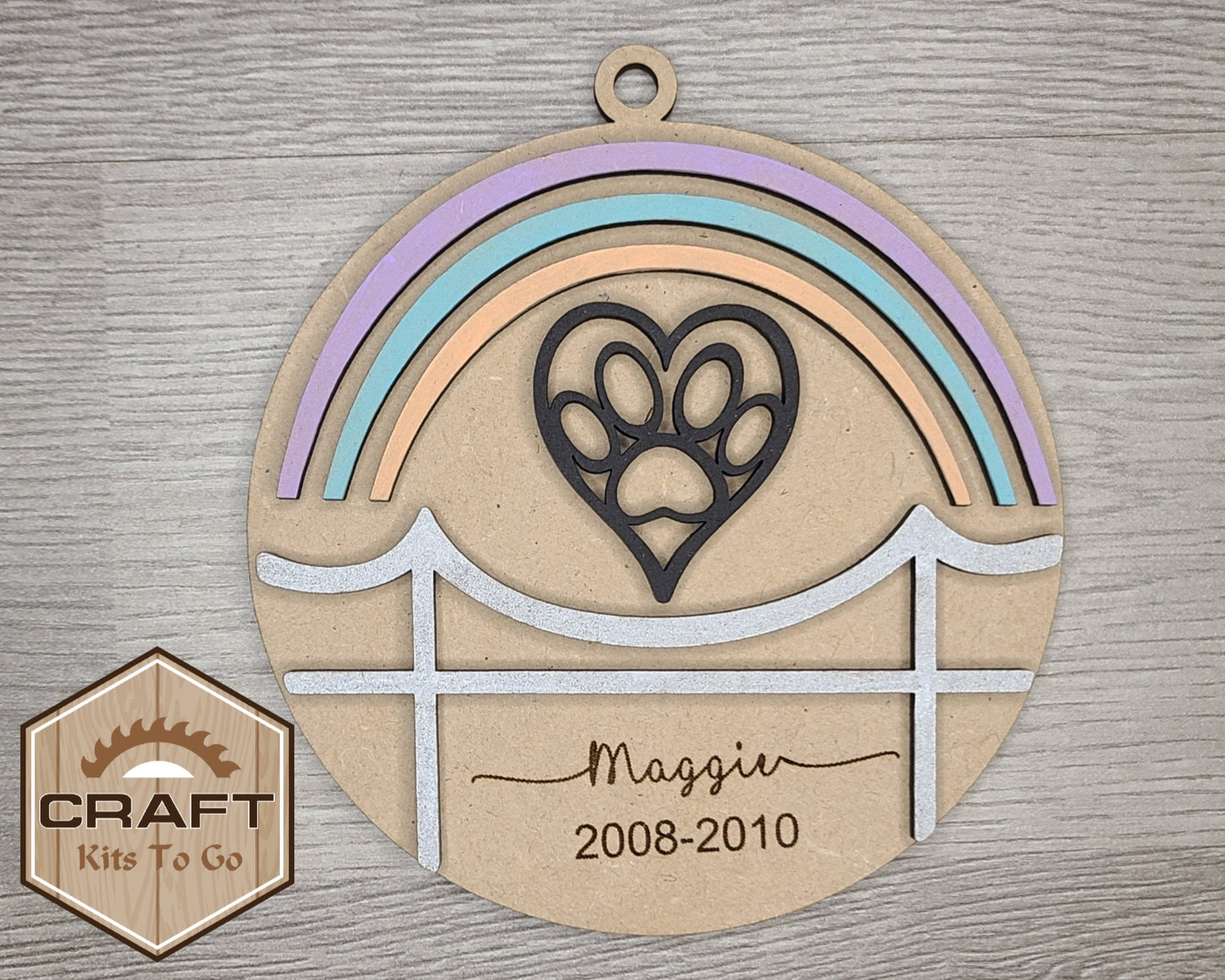 Dog Rainbow Ornament DIY Paint Kit DIY Craft Kit wood cutouts wood cutouts #2630 - Multiple Sizes Available - Unfinished Wood Cutout Shapes
