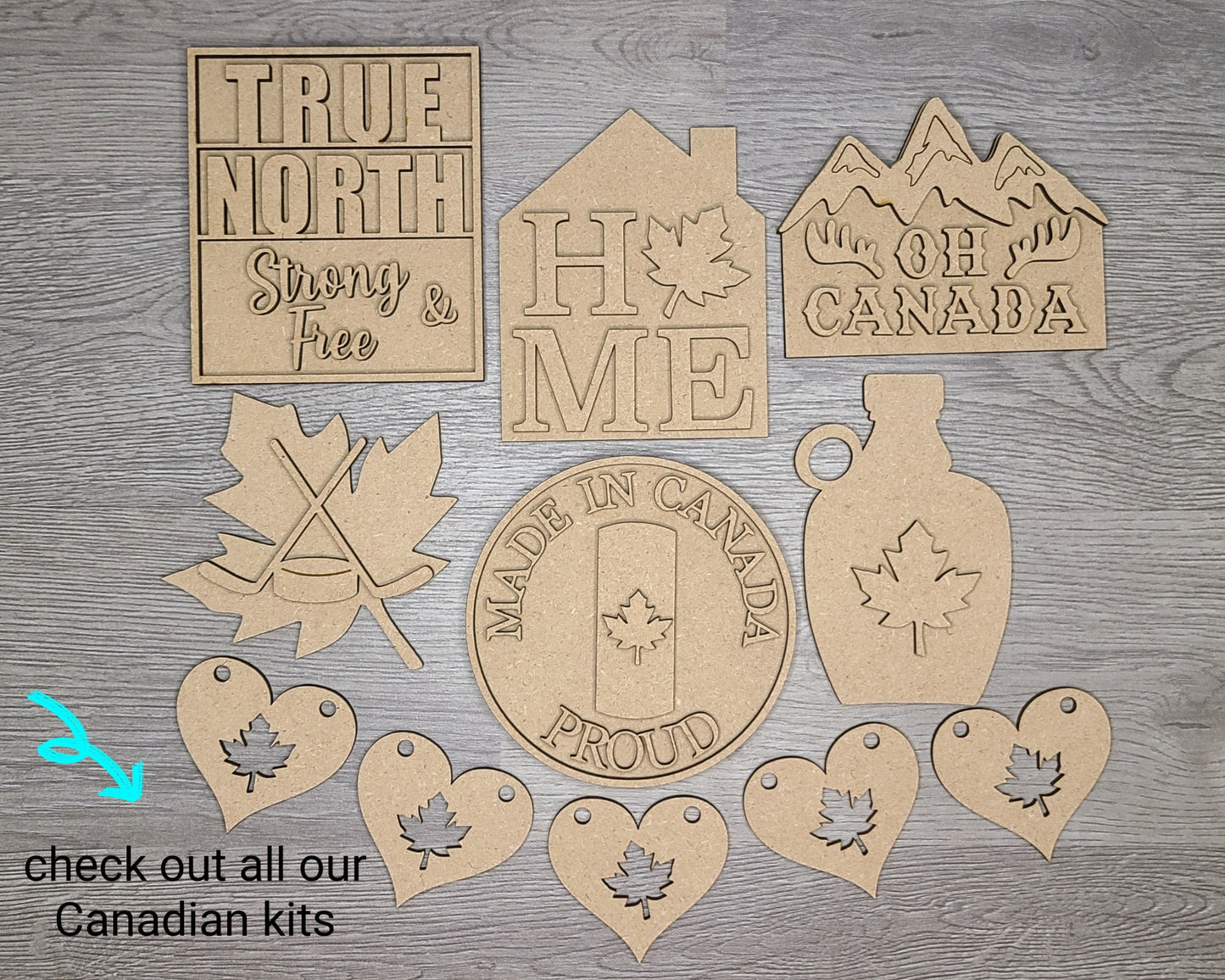 Made in Canada Canadian Canada Craft Kit DIY Craft Kit #2939 - Multiple Sizes Available - Unfinished Wood Cutout Shapes
