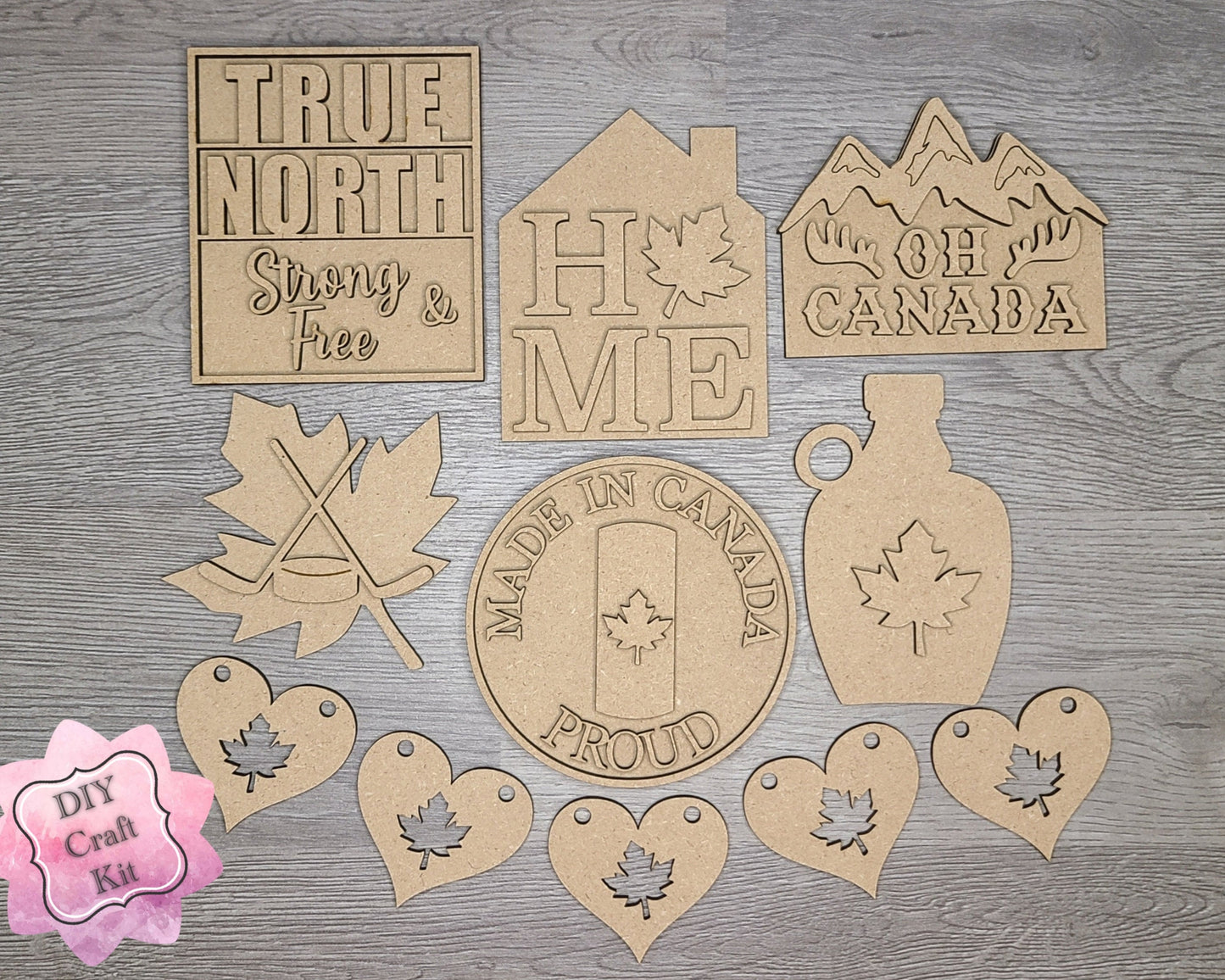 Canadian Maple Syrup Kit Canada Canadian Canada Craft Kit DIY Craft Kit #2942 - Multiple Sizes Available - Unfinished Wood Cutout Shapes