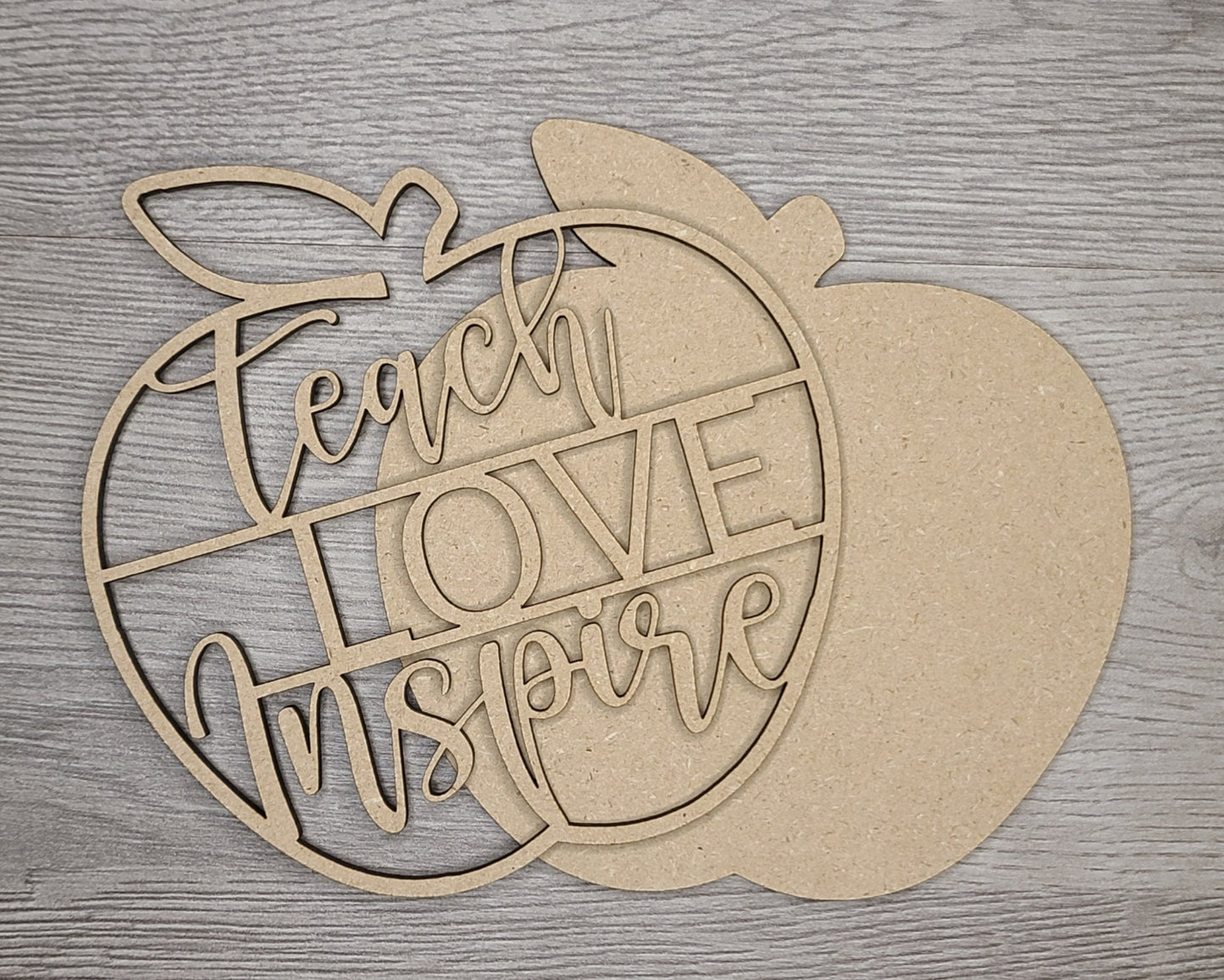 Welcome to our Classroom Interchangeable "Teach Love Inspire" DIY Paint kit #2983 - Unfinished Wood shape cutouts