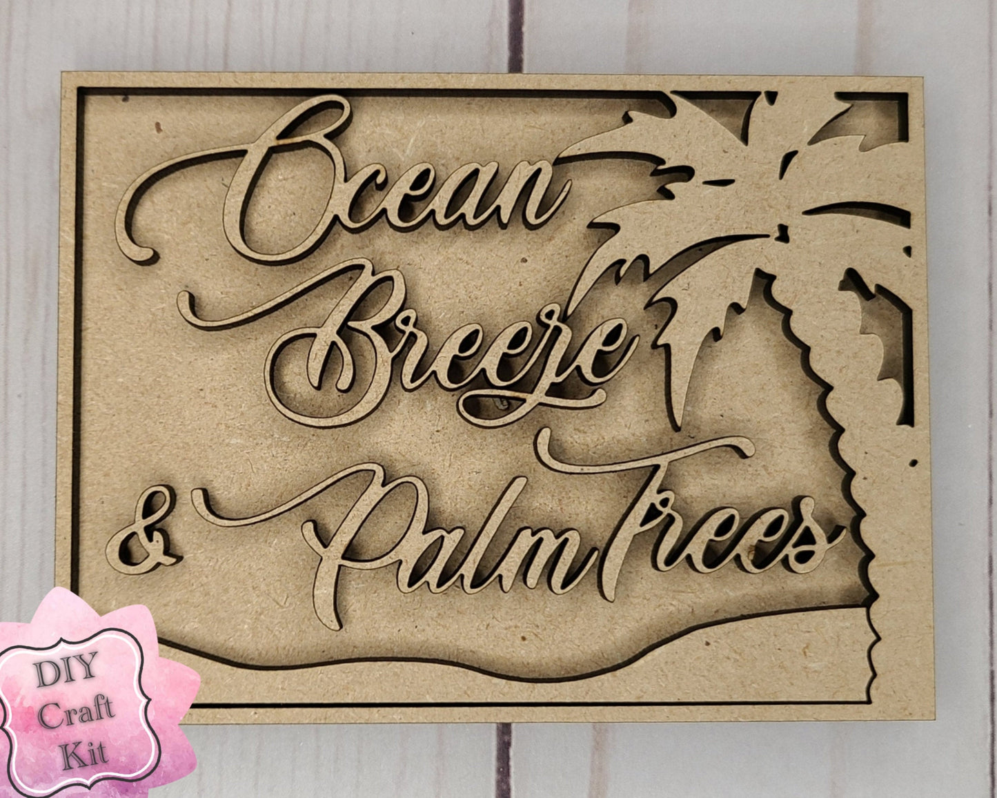 Ocean Breeze, Palm Trees Party Kit Tropical Hawaii #2593 - Multiple Sizes Available - Unfinished Wood Cutout Shapes