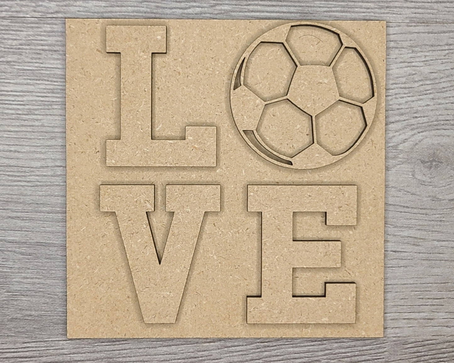Love Soccer Sport Soccer Decor DIY Paint kit #2932 - Multiple Sizes Available - Unfinished Wood Cutout Shapes