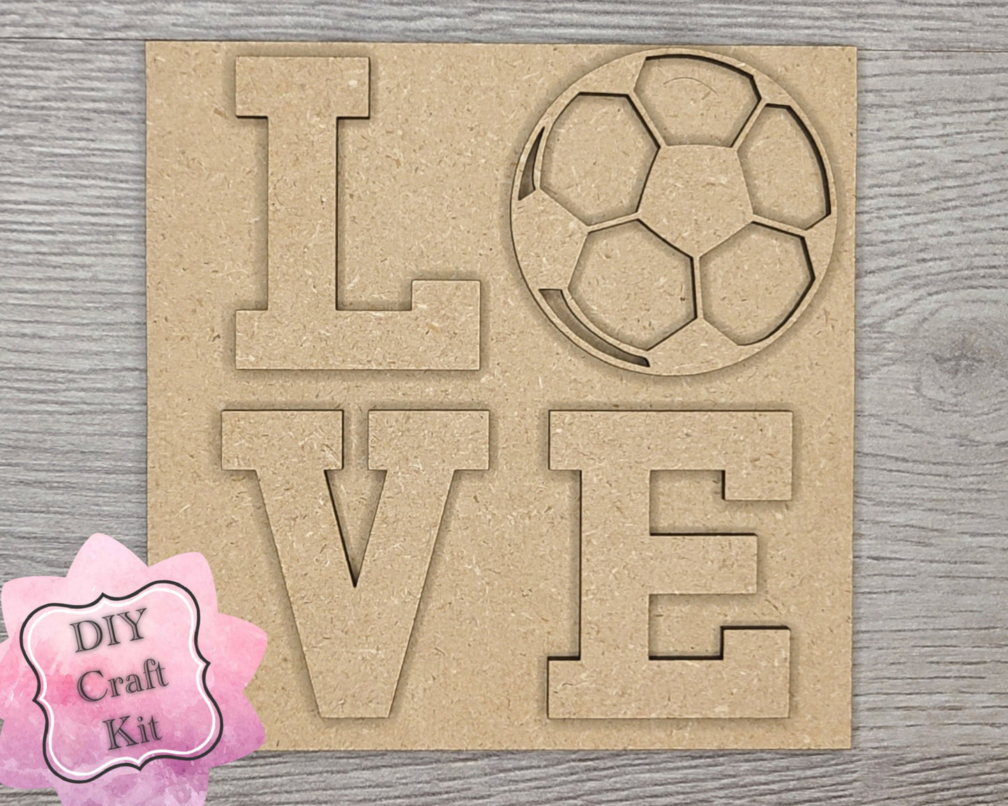Love Soccer Sport Soccer Decor DIY Paint kit #2932 - Multiple Sizes Available - Unfinished Wood Cutout Shapes
