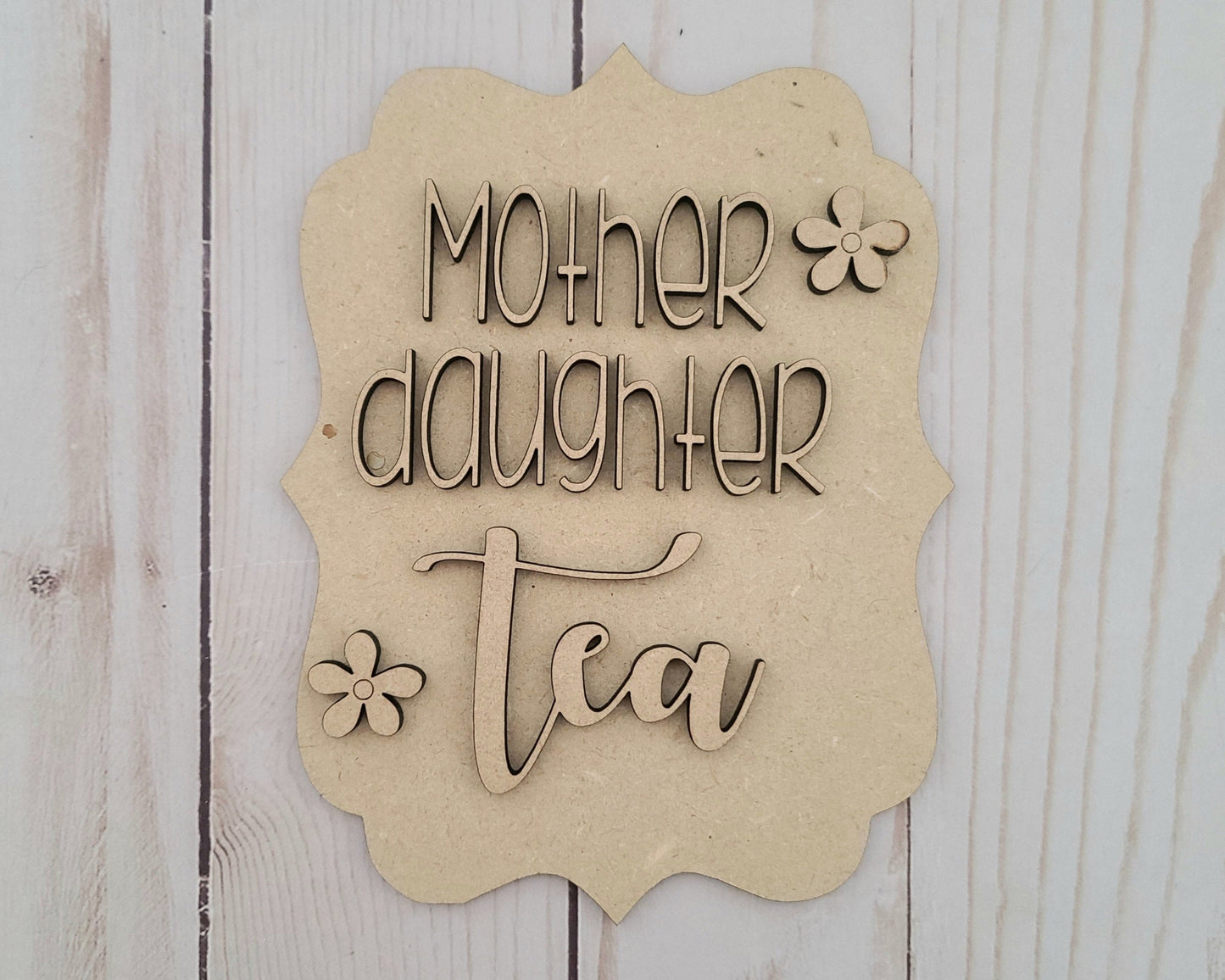 Mother/Daughter Tea Party Craft DIY Paint Party Kit Craft Kit for Adults #2624 - Multiple Sizes Available - Unfinished Wood Cutout Shapes