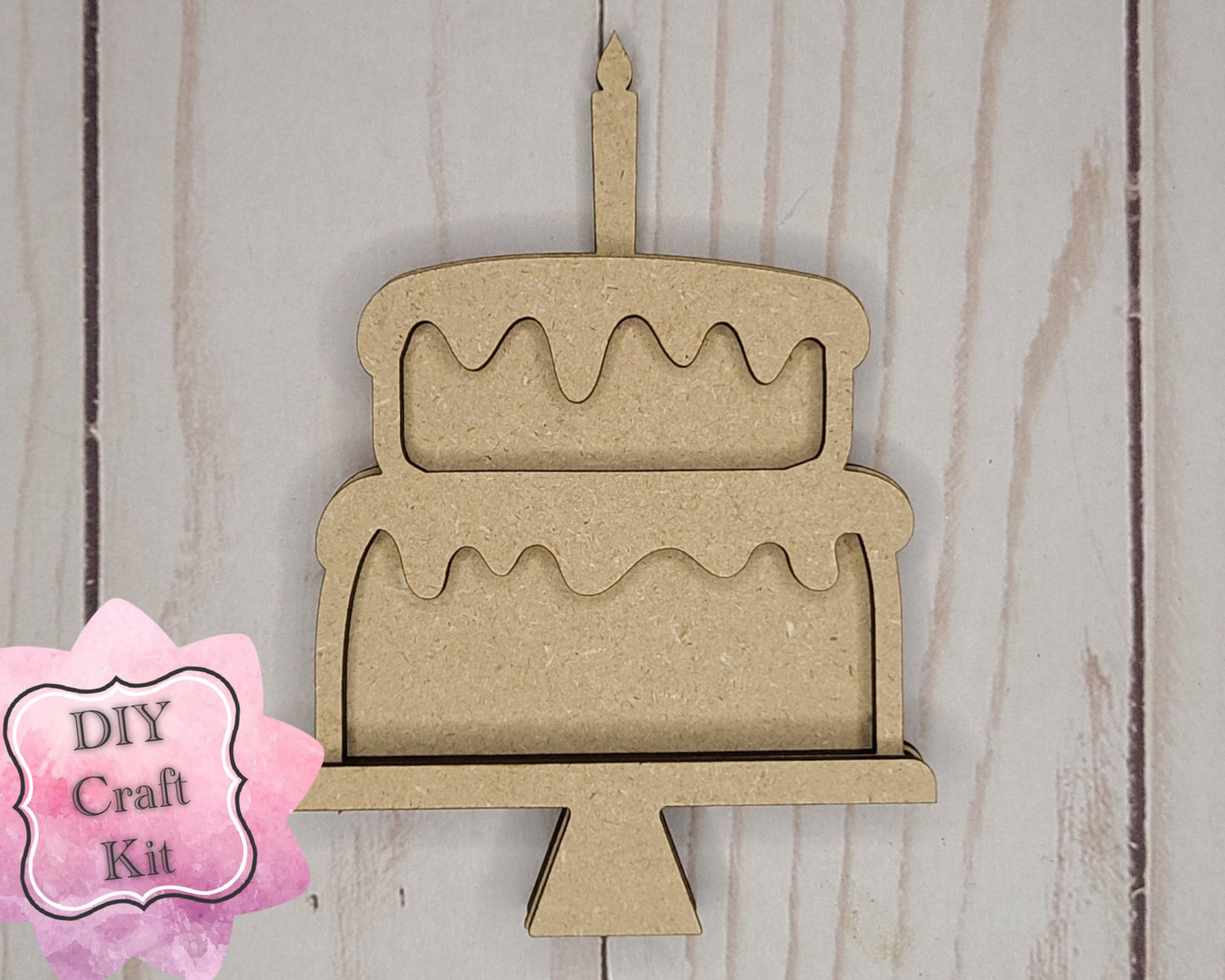 Birthday Cake Party Kit Birthday Decor Kit DIY Paint kit #2662 - Multiple Sizes Available - Unfinished Wood Cutout Shapes