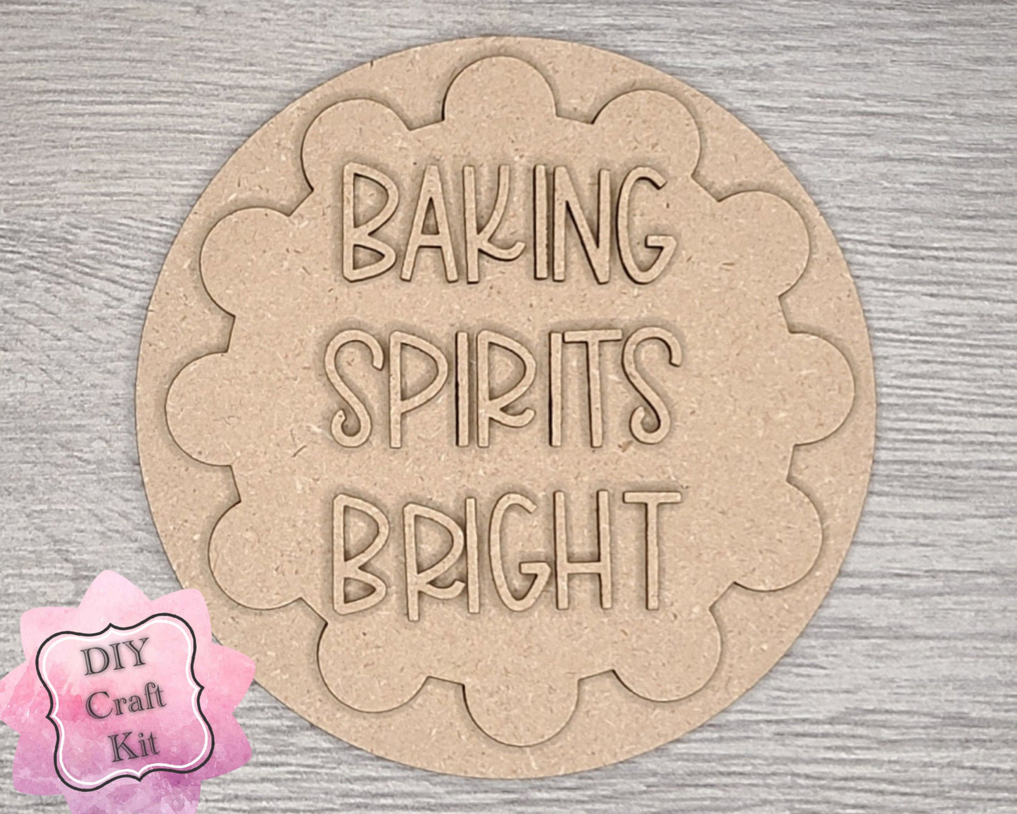 Baking Spirits Bright Christmas Elf Decor DIY Paint kit #2803 - Multiple Sizes Available - Unfinished Wood Cutout Shapes