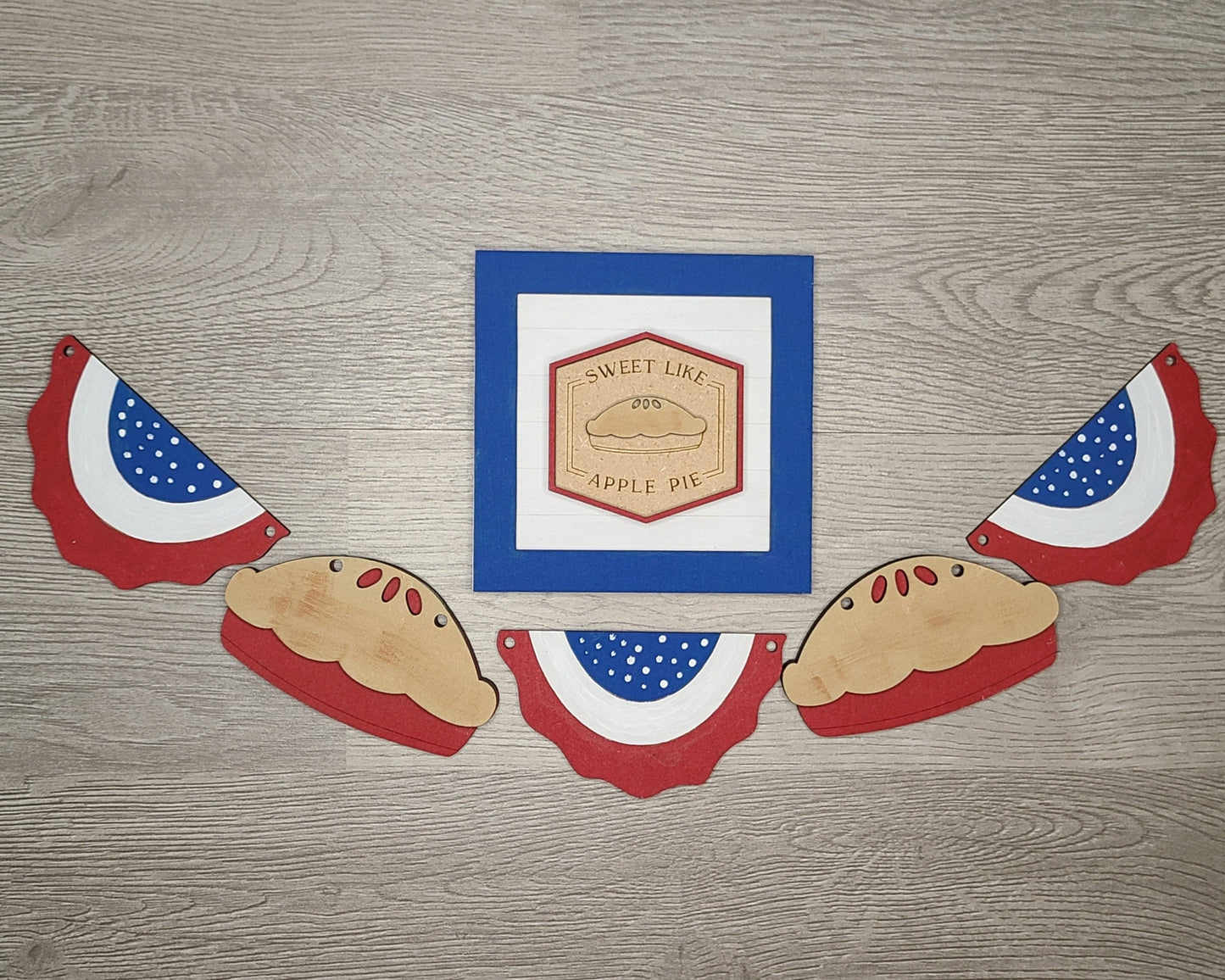 Like Sweet Apple Pie 4th of July Craft Kit Paint Kit Party Paint Kit #2639 - Multiple Sizes Available - Unfinished Wood Cutout Shapes