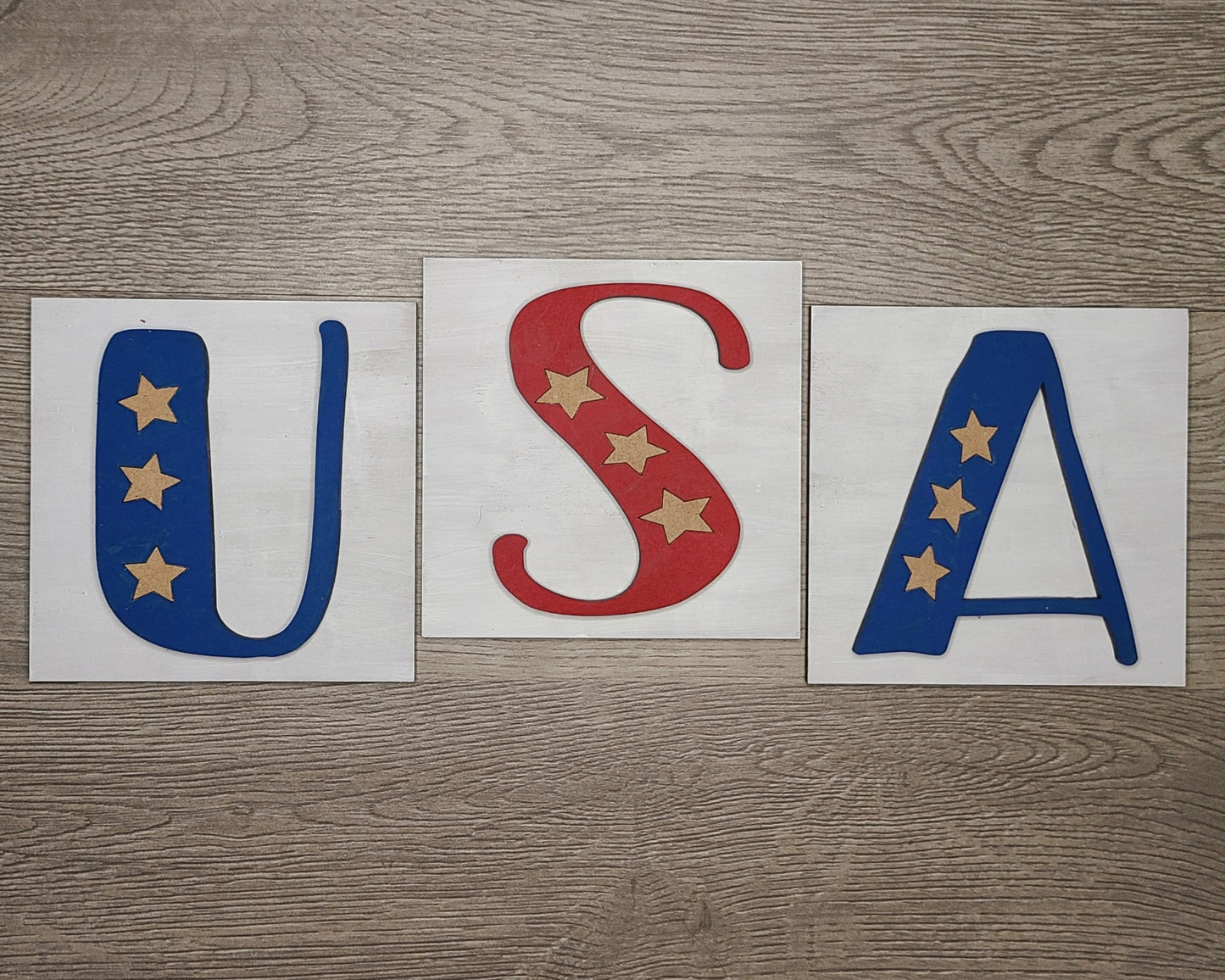 USA Square Kit DIY Paint kit #2264 - Multiple Sizes Available - Unfinished Wood Cutout Shapes