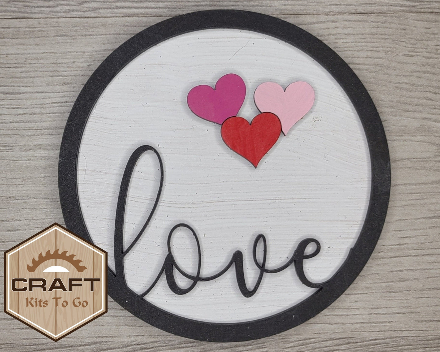 Love Circle Valentine Craft Kit Valentine Tier Tray Kit #2492 Multiple Sizes Available - Unfinished Wood Cutout Shapes