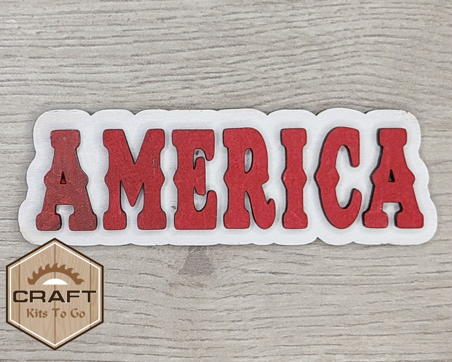 America 4th of July Craft Kit Paint Kit Party Paint Kit #2795 - Multiple Sizes Available - Unfinished Wood Cutout Shapes