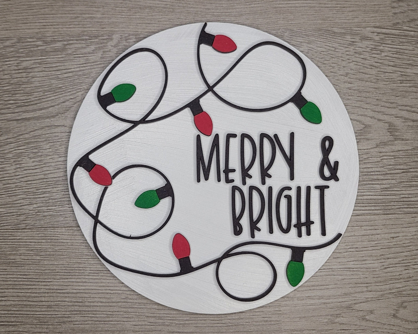 Merry & Bright Christmas Decor DIY Paint kit #3079 - Multiple Sizes Available - Unfinished Wood Cutout Shapes