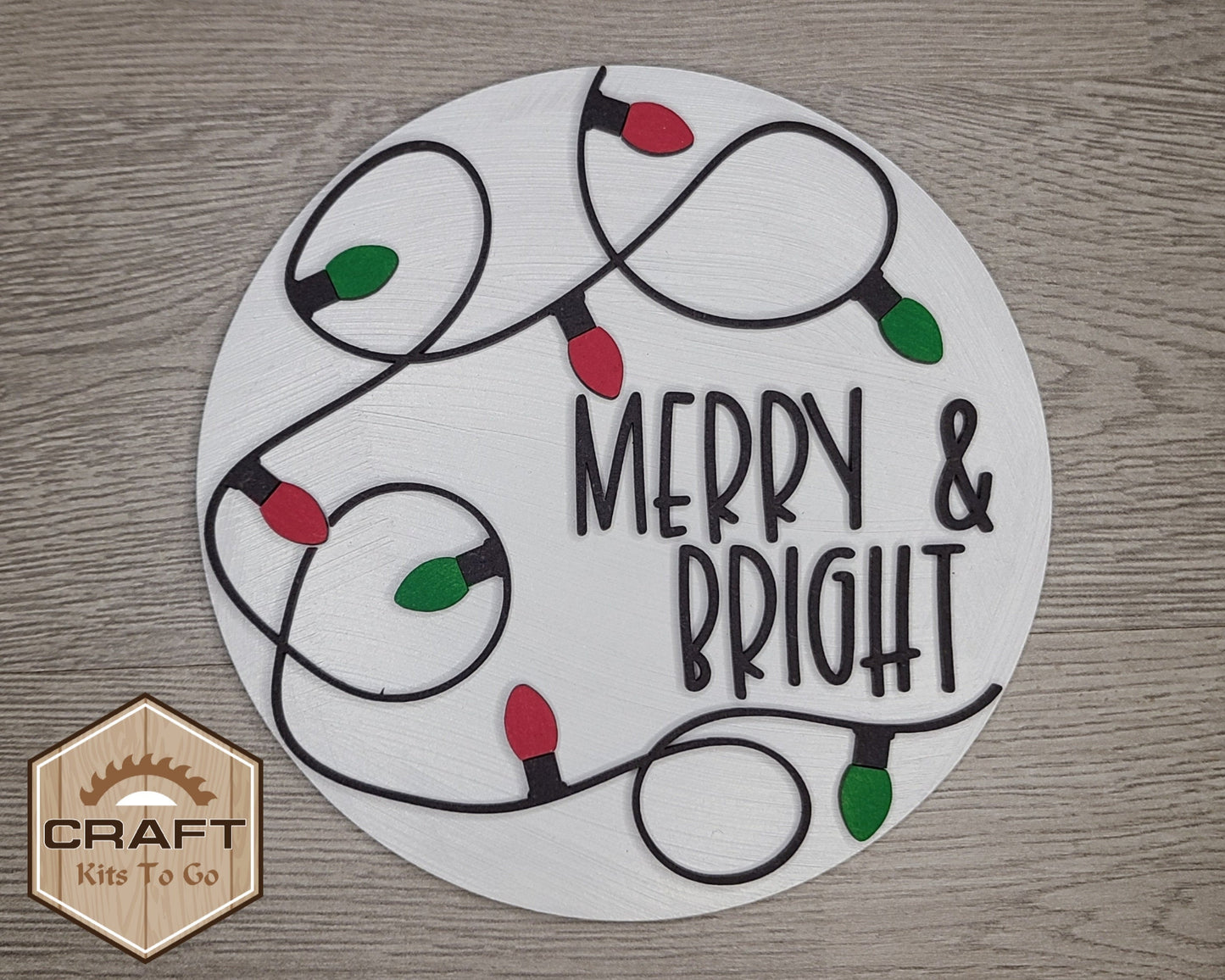 Merry & Bright Christmas Decor DIY Paint kit #3079 - Multiple Sizes Available - Unfinished Wood Cutout Shapes