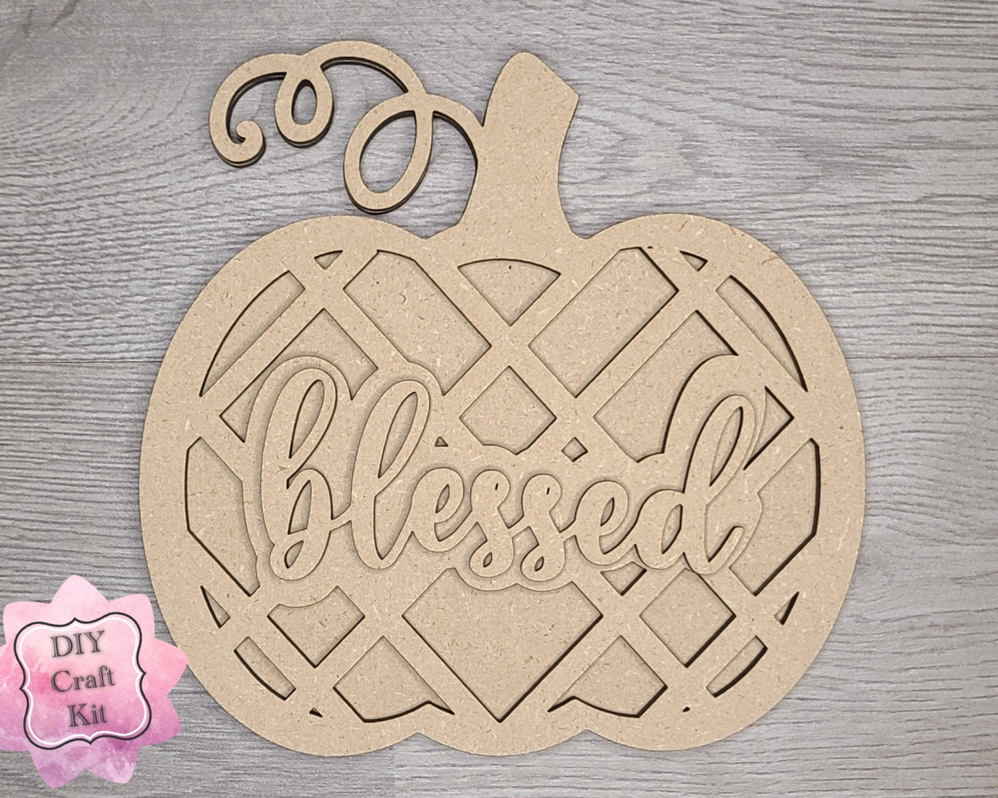 Blessed Thanksgiving Pumpkin Decor Fall colors Decor Porch DIY Paint kit #3069 - Multiple Sizes Available - Unfinished Wood Cutout Shapes