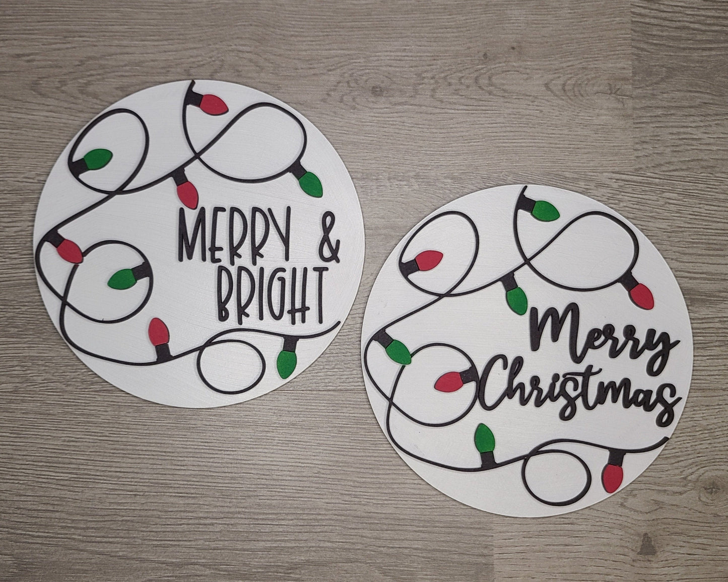 Merry & Bright Christmas Decor DIY Paint kit #3079 - Multiple Sizes Available - Unfinished Wood Cutout Shapes
