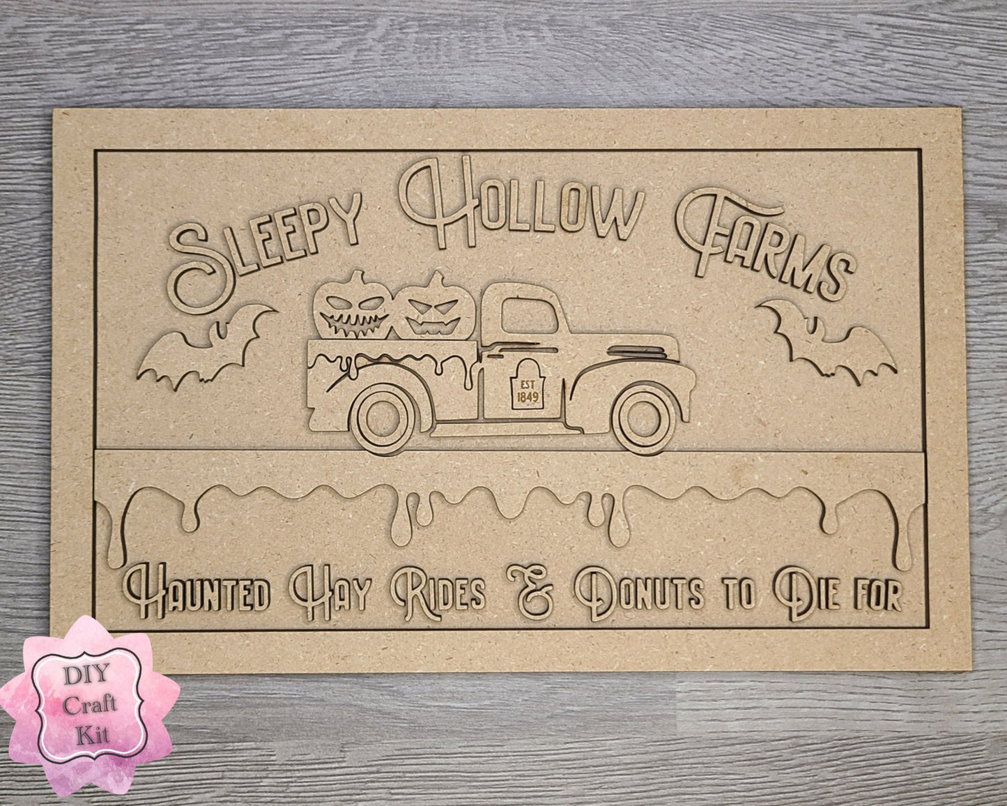 Sleepy Hollow Halloween Decor DIY Paint kit #30 - Multiple Sizes Available - Unfinished Wood Cutout Shapes
