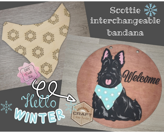 Scottie Interchangeable Sign | WINTER BANDANA | #200005