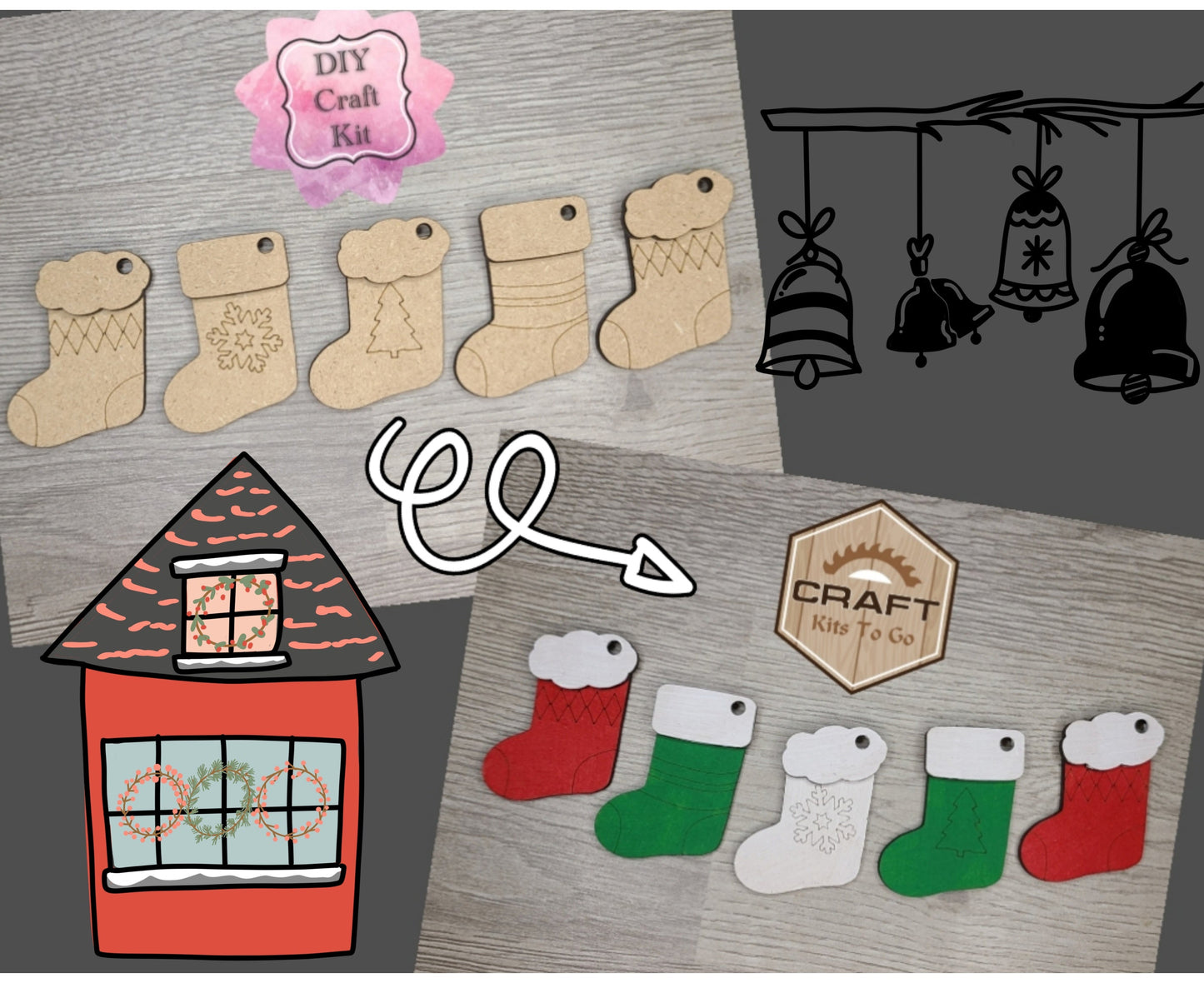 Christmas Stocking Bunting | #2956
