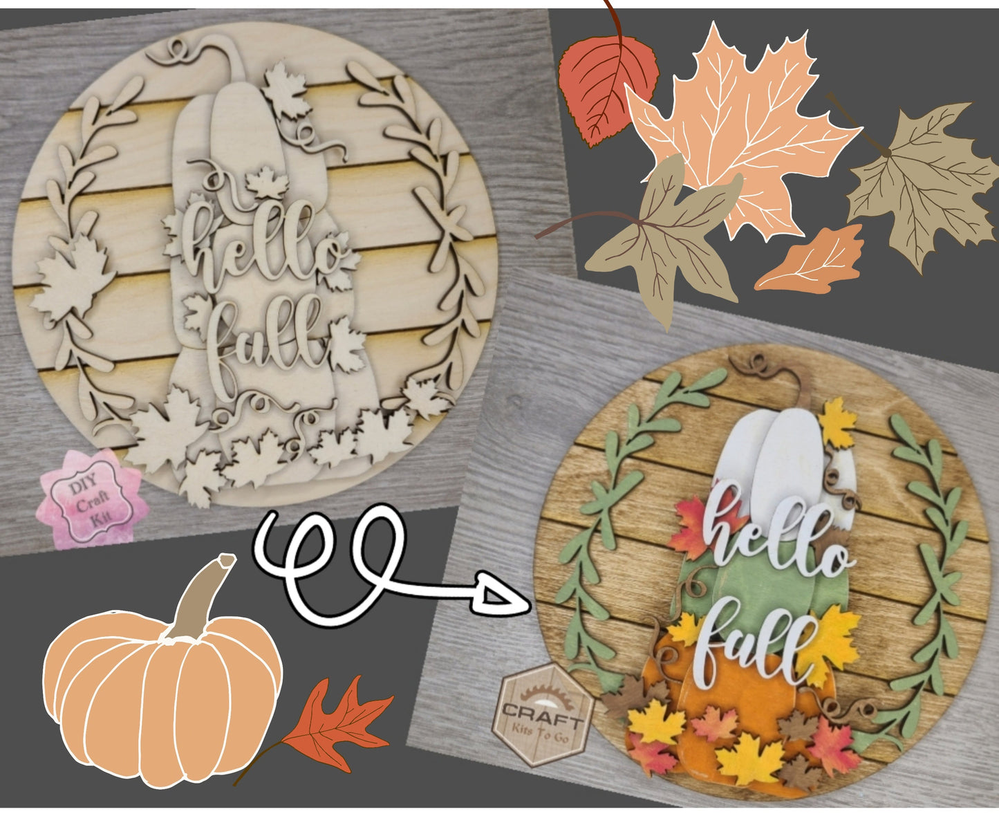 Hello Fall | Stacked Pumpkins | #3367