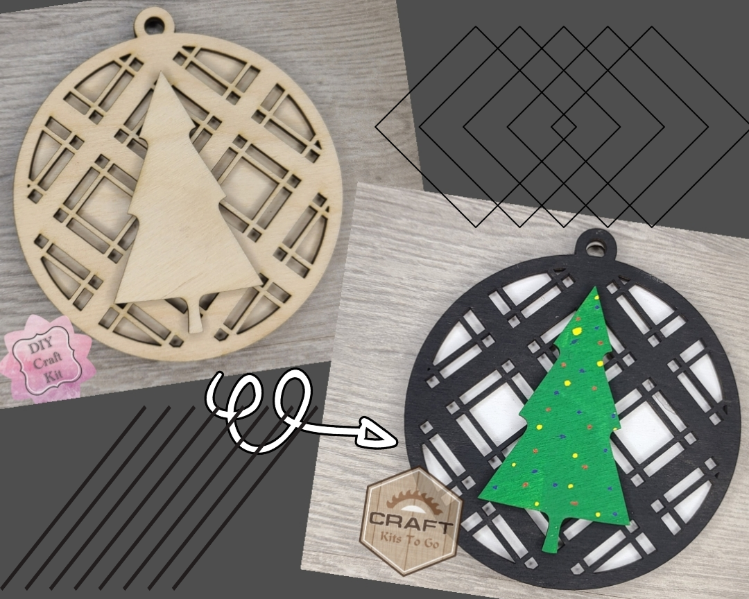 Christmas Tree Plaid Ornament | #2292