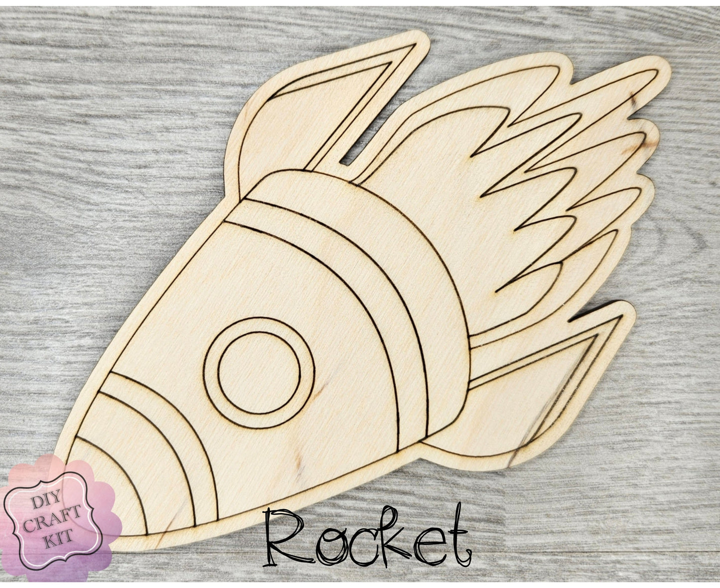 Rocket Cutout | Space | Outer Space | Kids Crafts | Wood Shape Cutout | #2233 - Multiple Sizes Available - Unfinished Wood Cutout Shapes