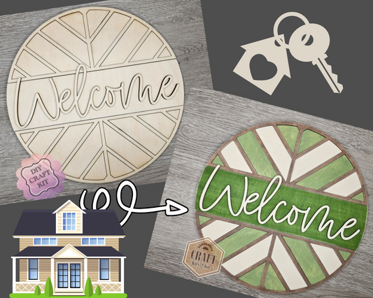 Welcome Home Chevron Sign | #4034