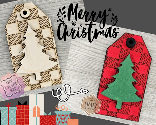 Plaid Christmas Tag | #4113