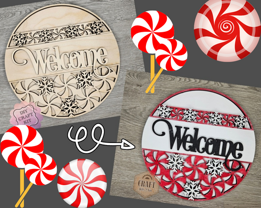 Peppermint Christmas Sign | #4325
