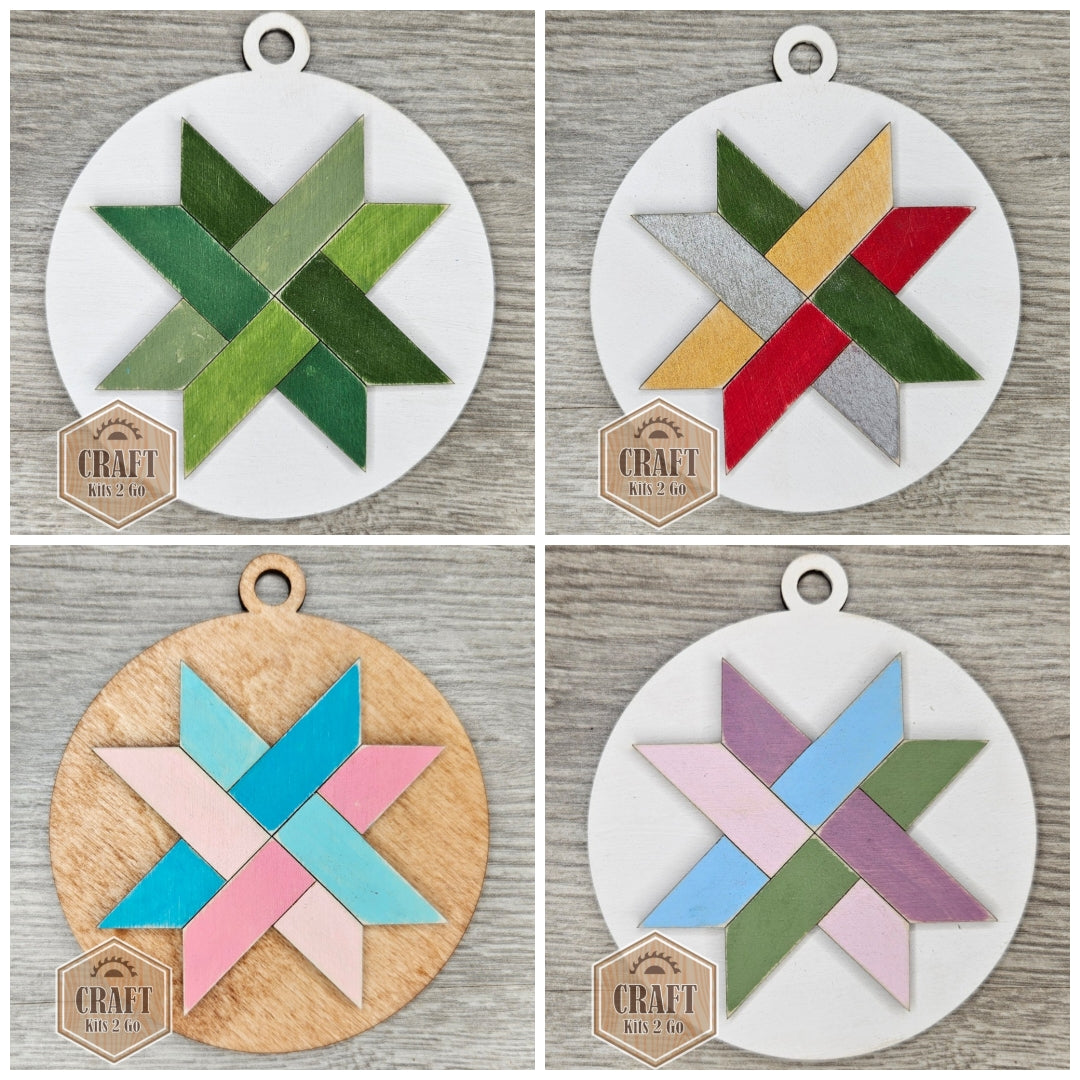 Woven Star Quilt Ornament | #4183