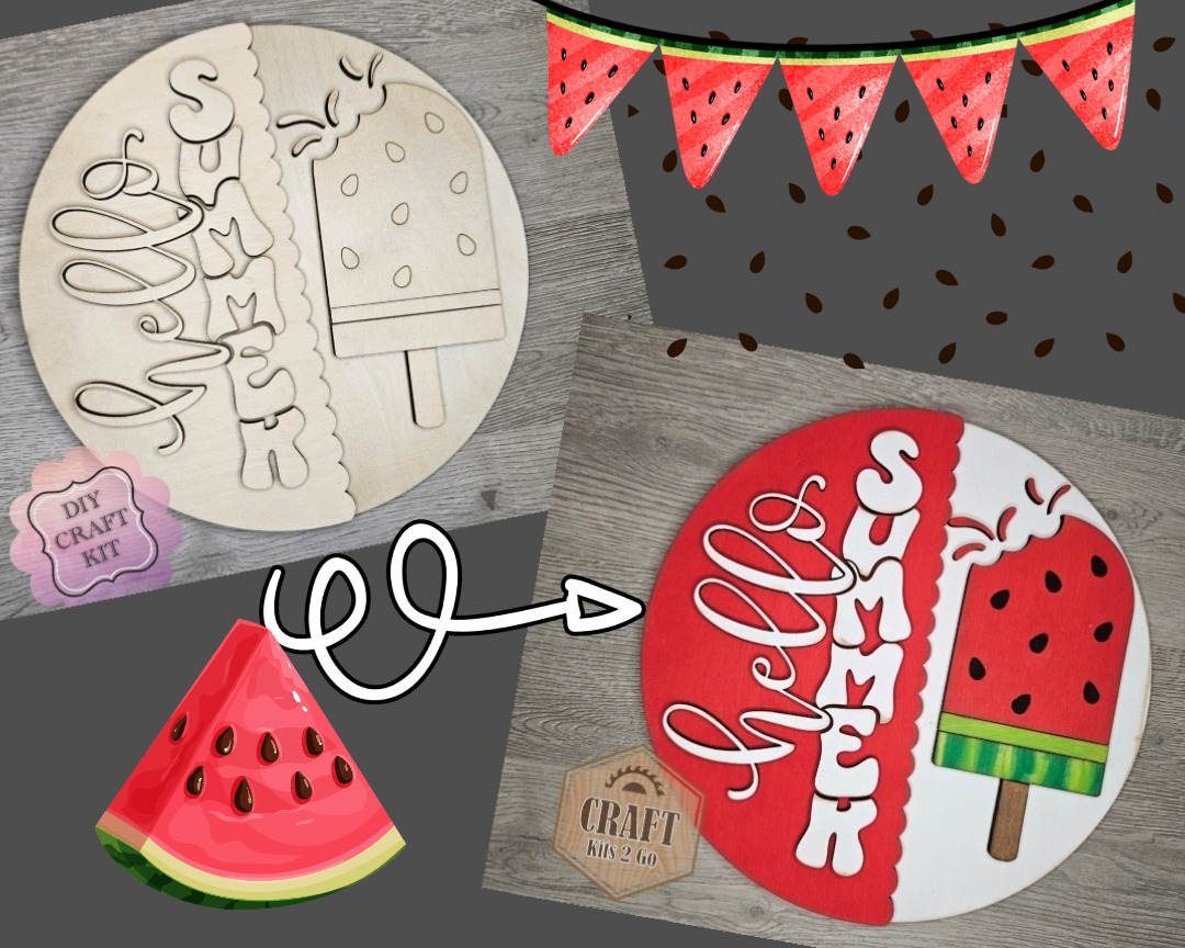 Hello Summer Watermelon Sign |  #4354
