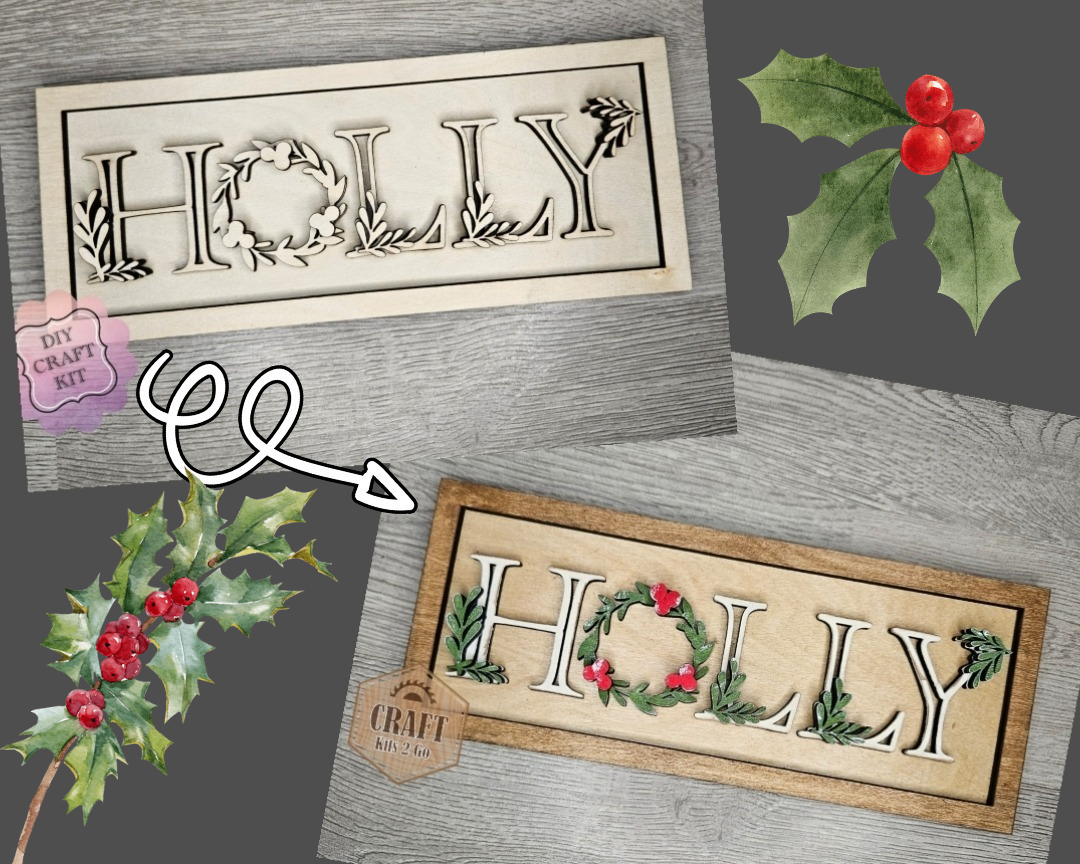 Rustic Holly Sign | #4500